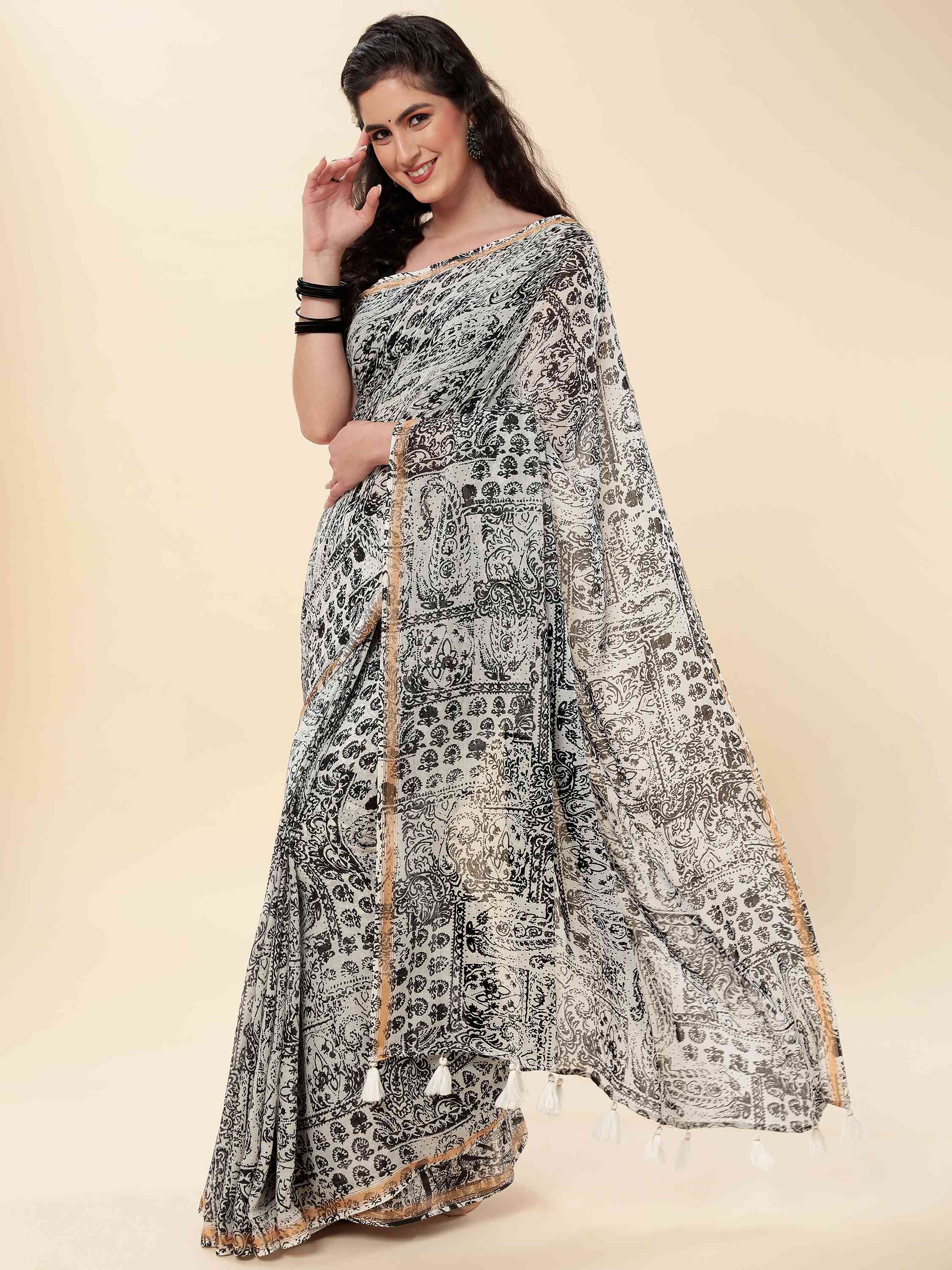 VISCOSE MUL LIVA DIGITAL PRINTED SAREE