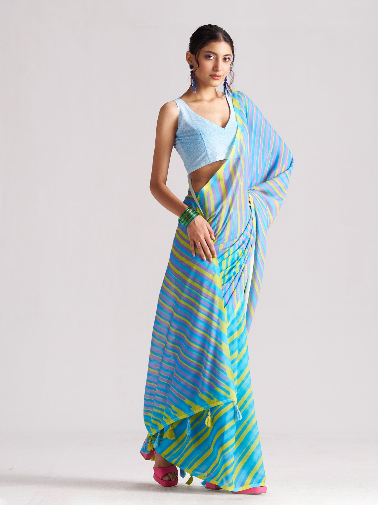 ARCHIE SPARKLE LAHERIYA DIGITAL PRINTED SAREE