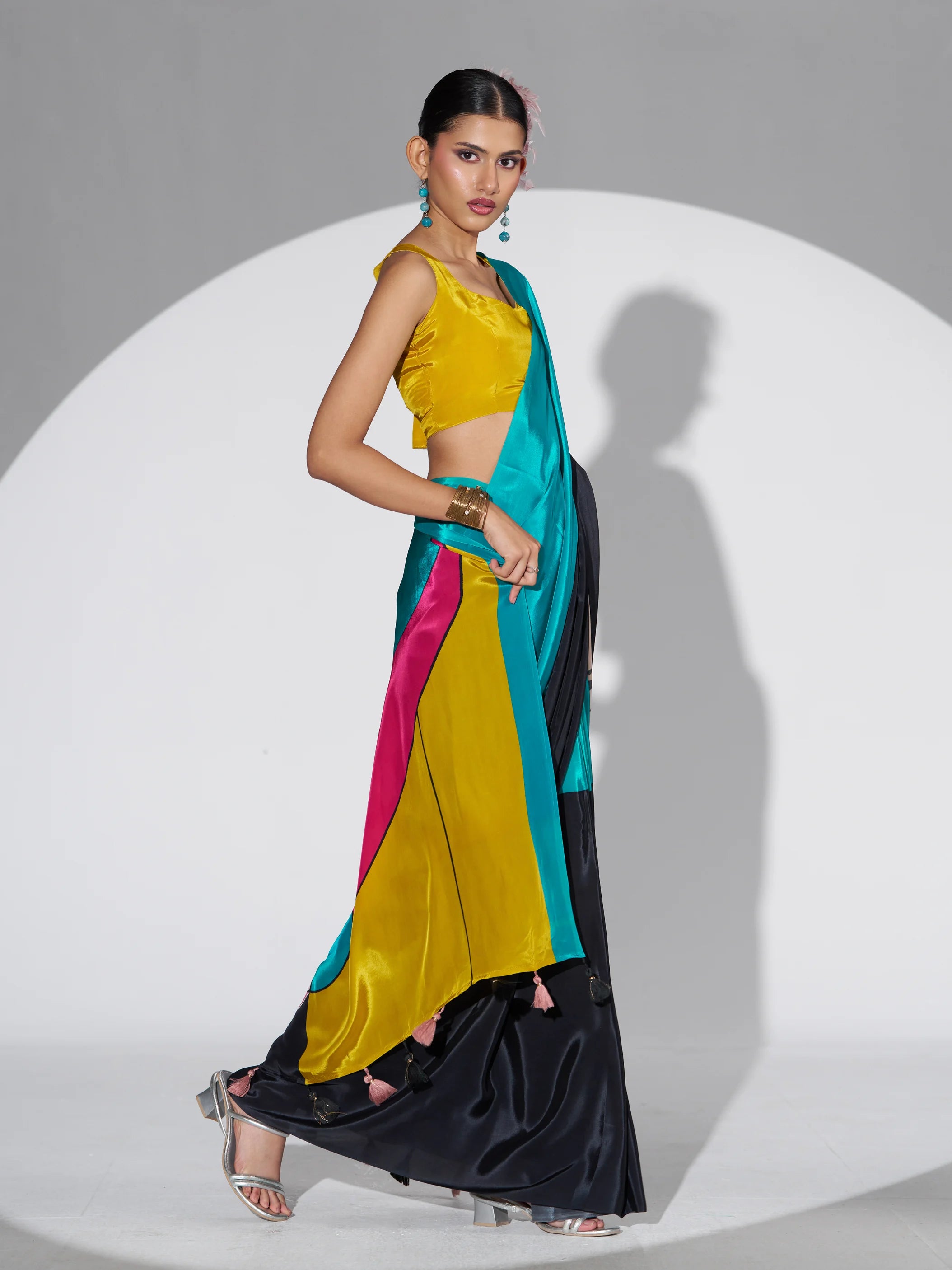NATURAL CRAPE DIGITAL PRINTED SAREE