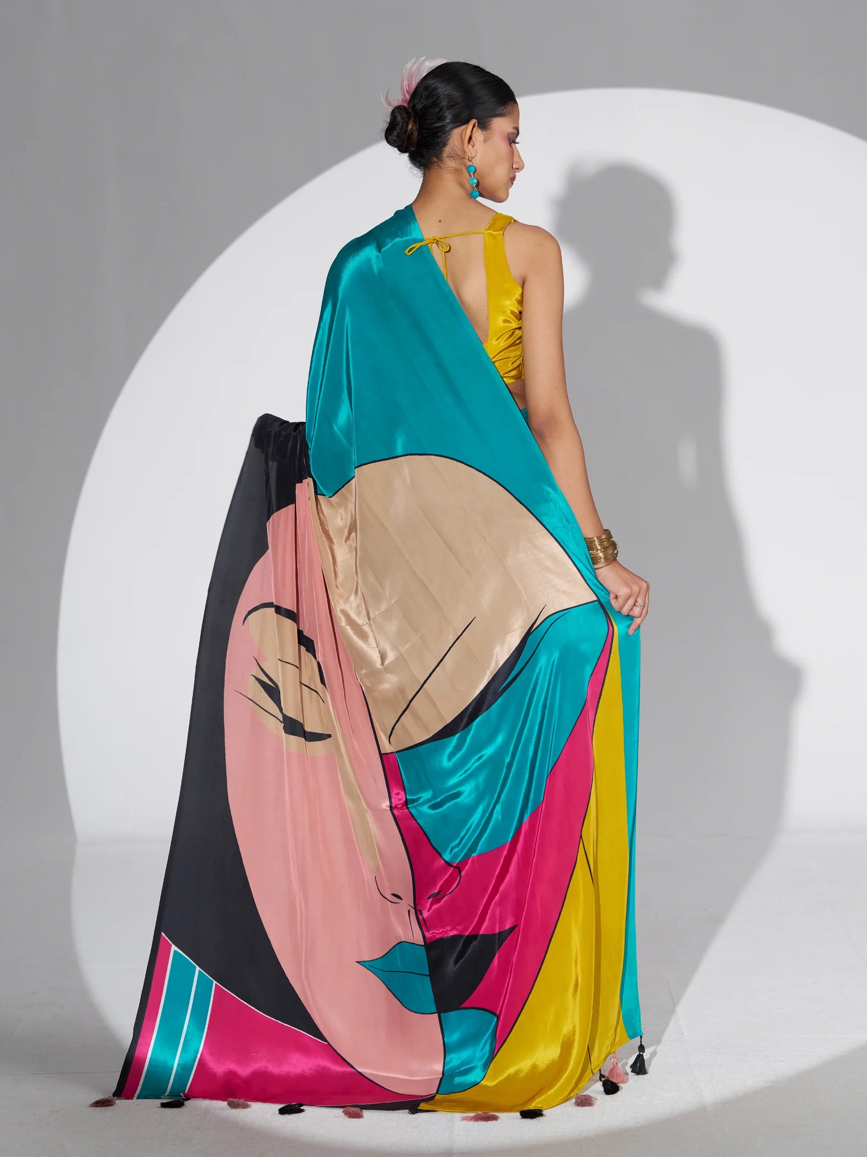 NATURAL CRAPE DIGITAL PRINTED SAREE