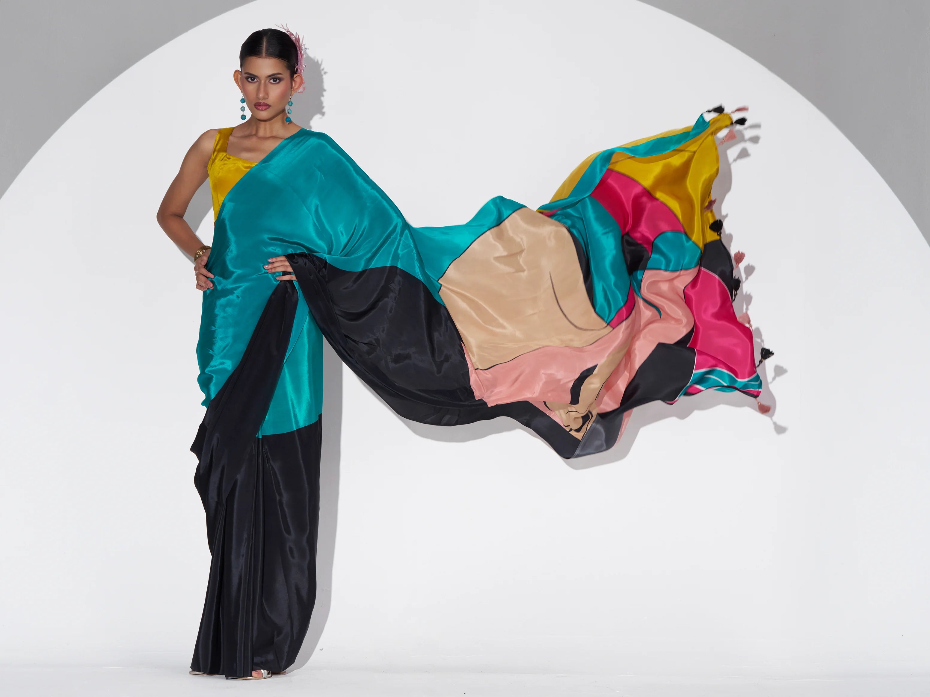 NATURAL CRAPE DIGITAL PRINTED SAREE