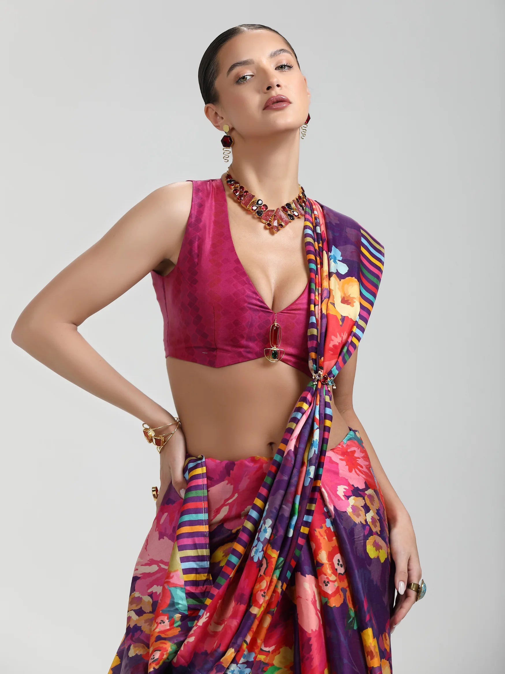 BEMBERG MODAL SATIN SAREE