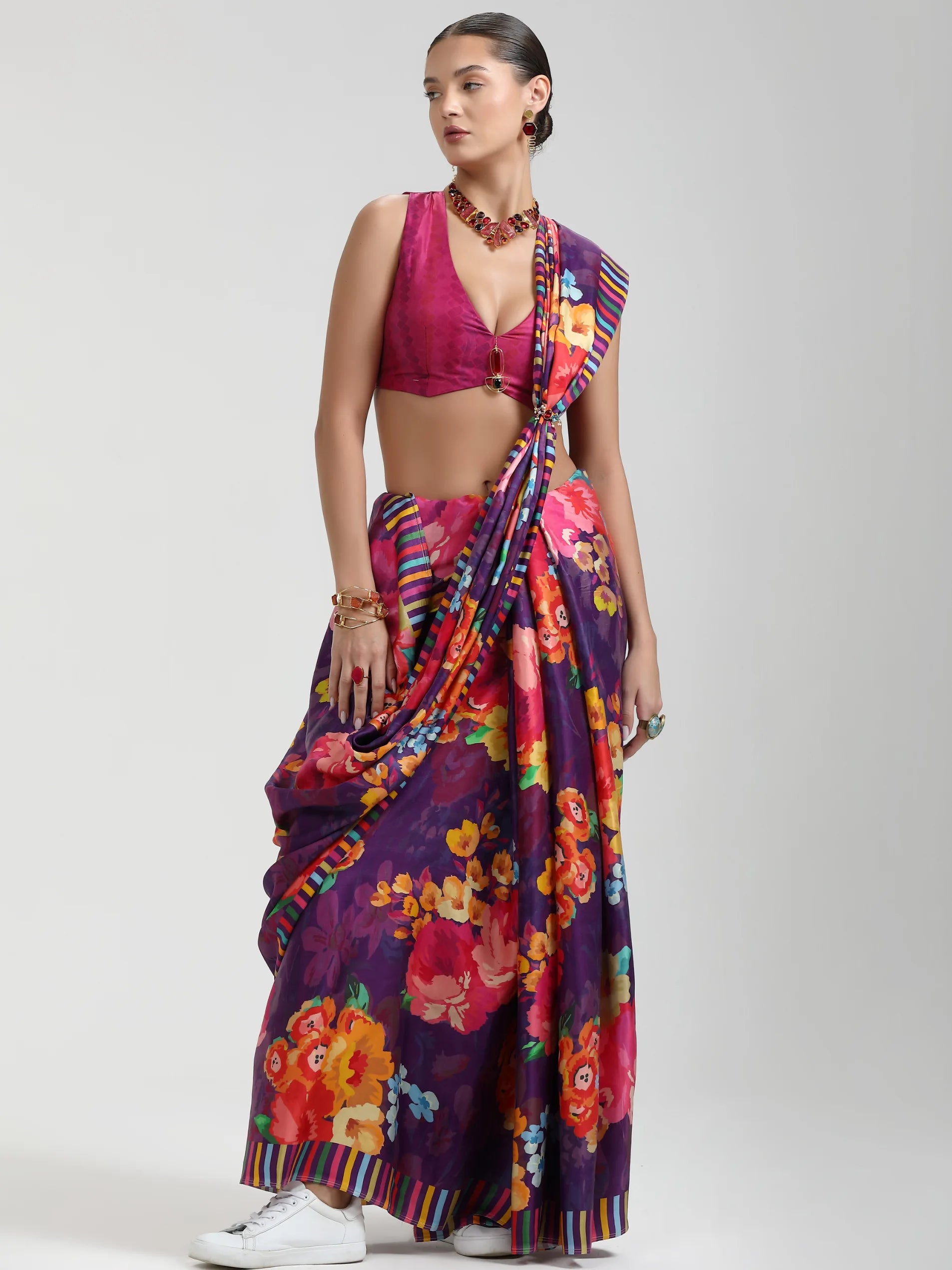 BEMBERG MODAL SATIN SAREE