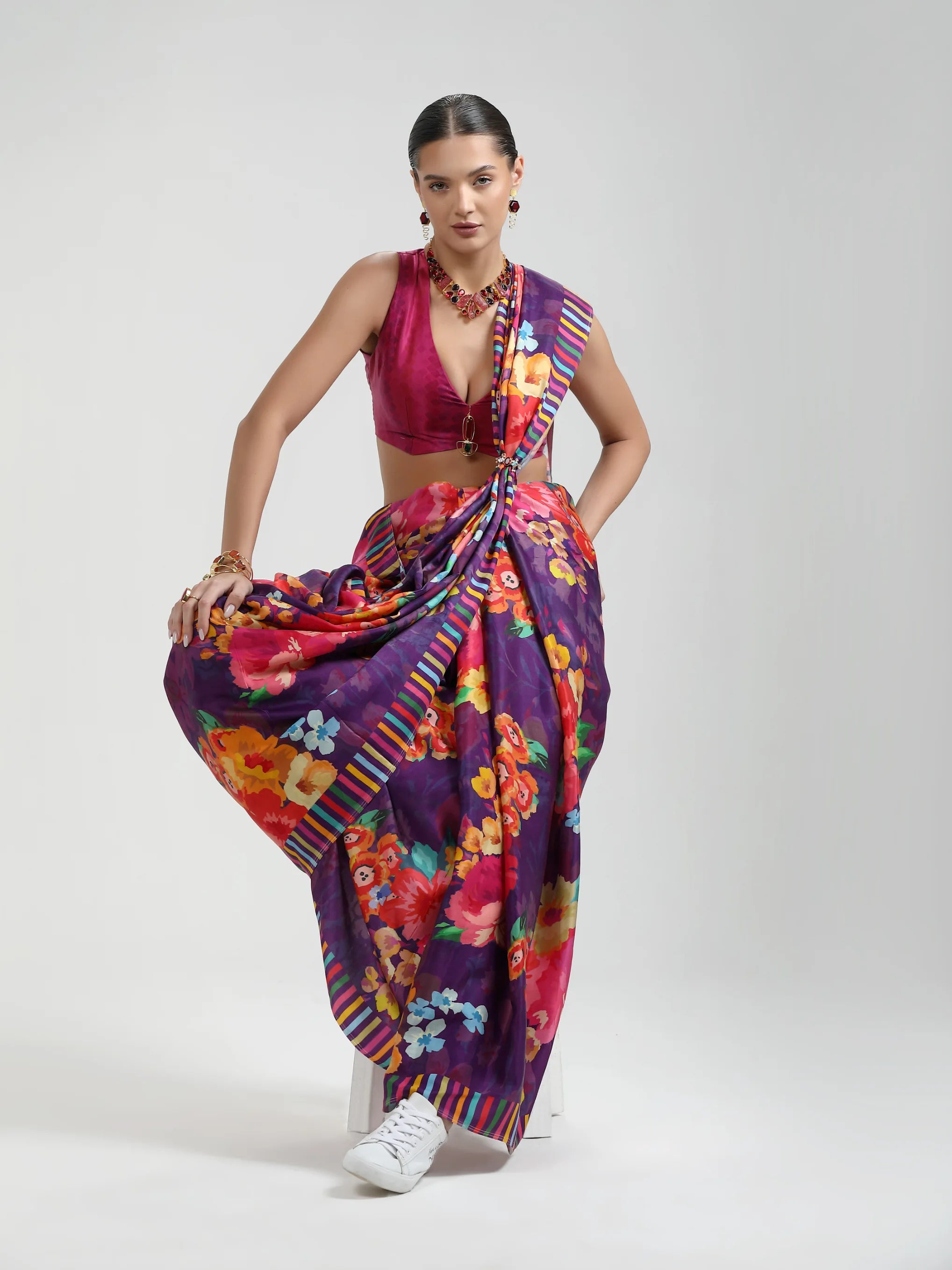 BEMBERG MODAL SATIN SAREE