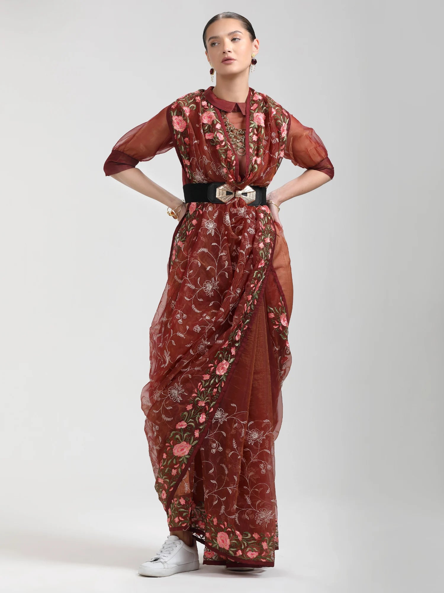 ORGANZA MONO GOLD EMBROIDERY SAREE