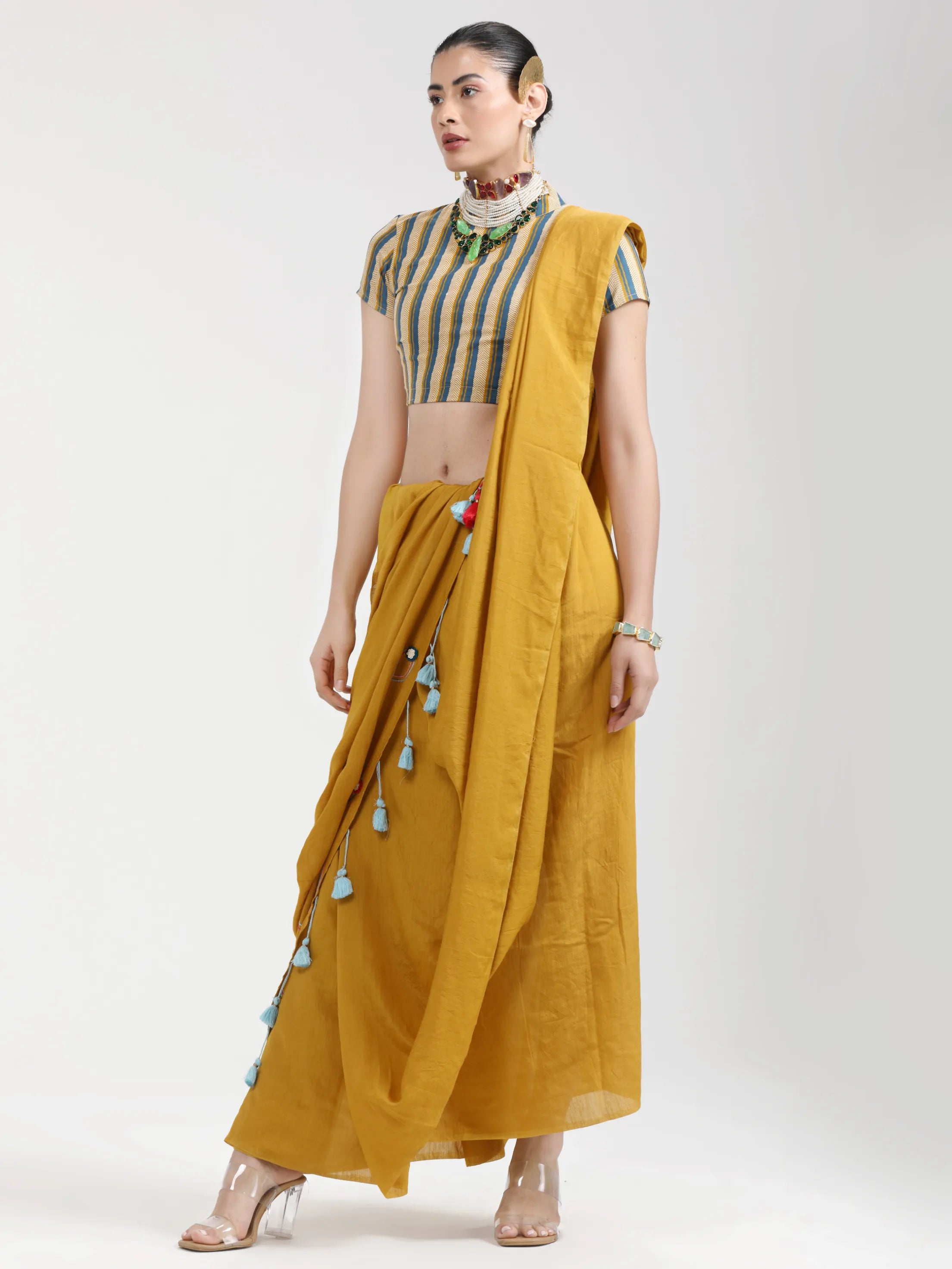 PERI PERI HAND EMBROIDERED LIVA SAREE