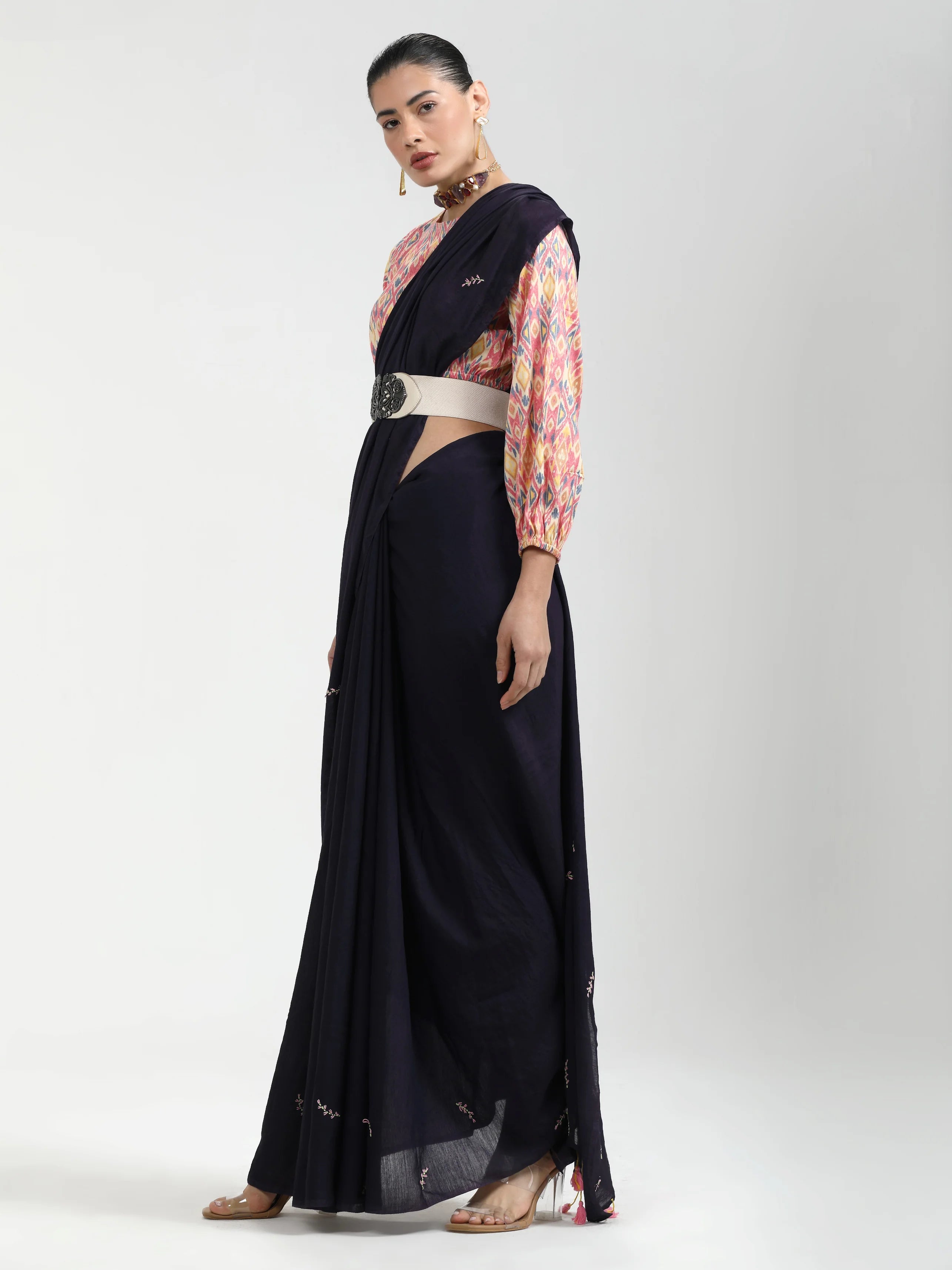 PERI PERI HAND EMBROIDERED LIVA SAREE