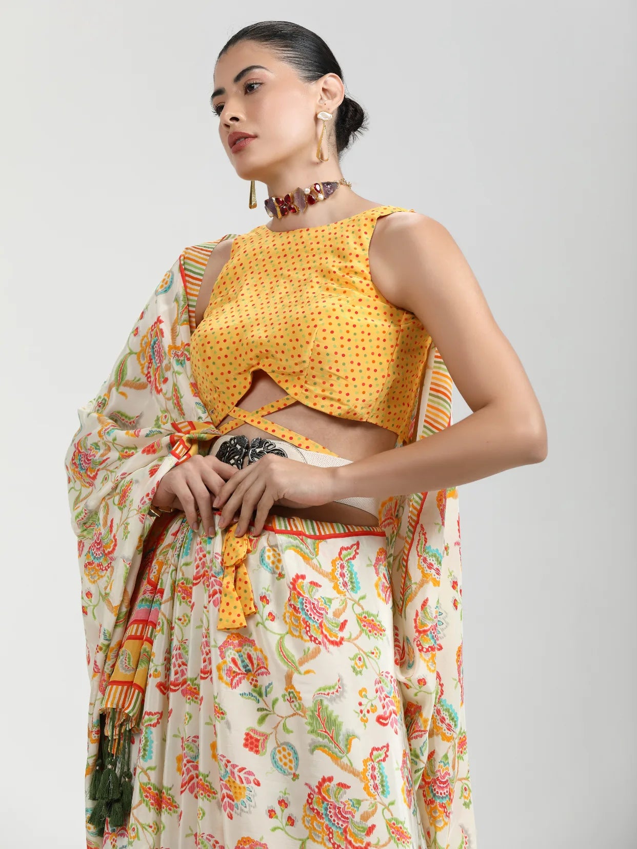 NATURAL CRAPE DIGITAL PRINTED SAREE