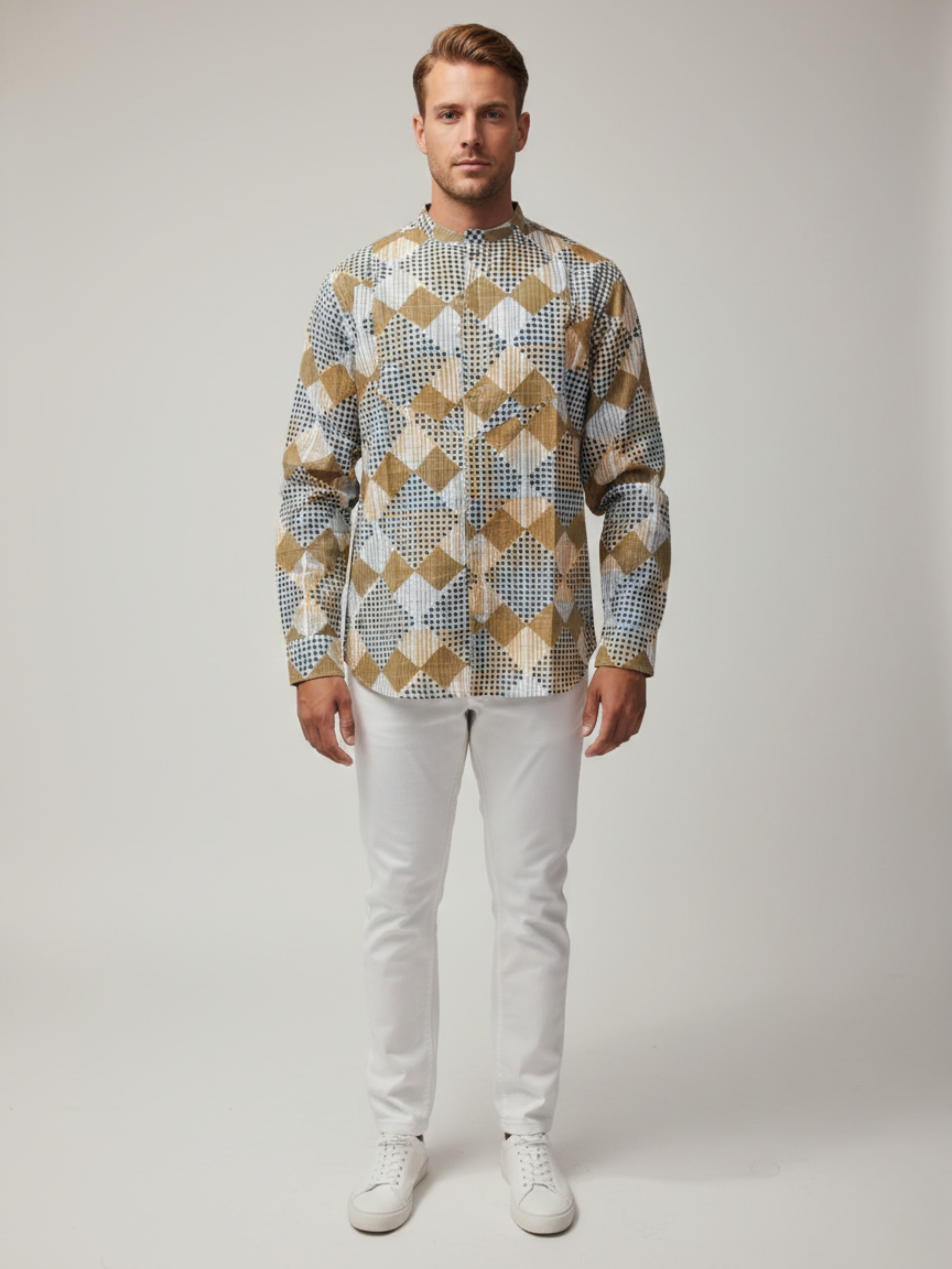 BROWN PERI PERI BLOCK MENS SHIRT