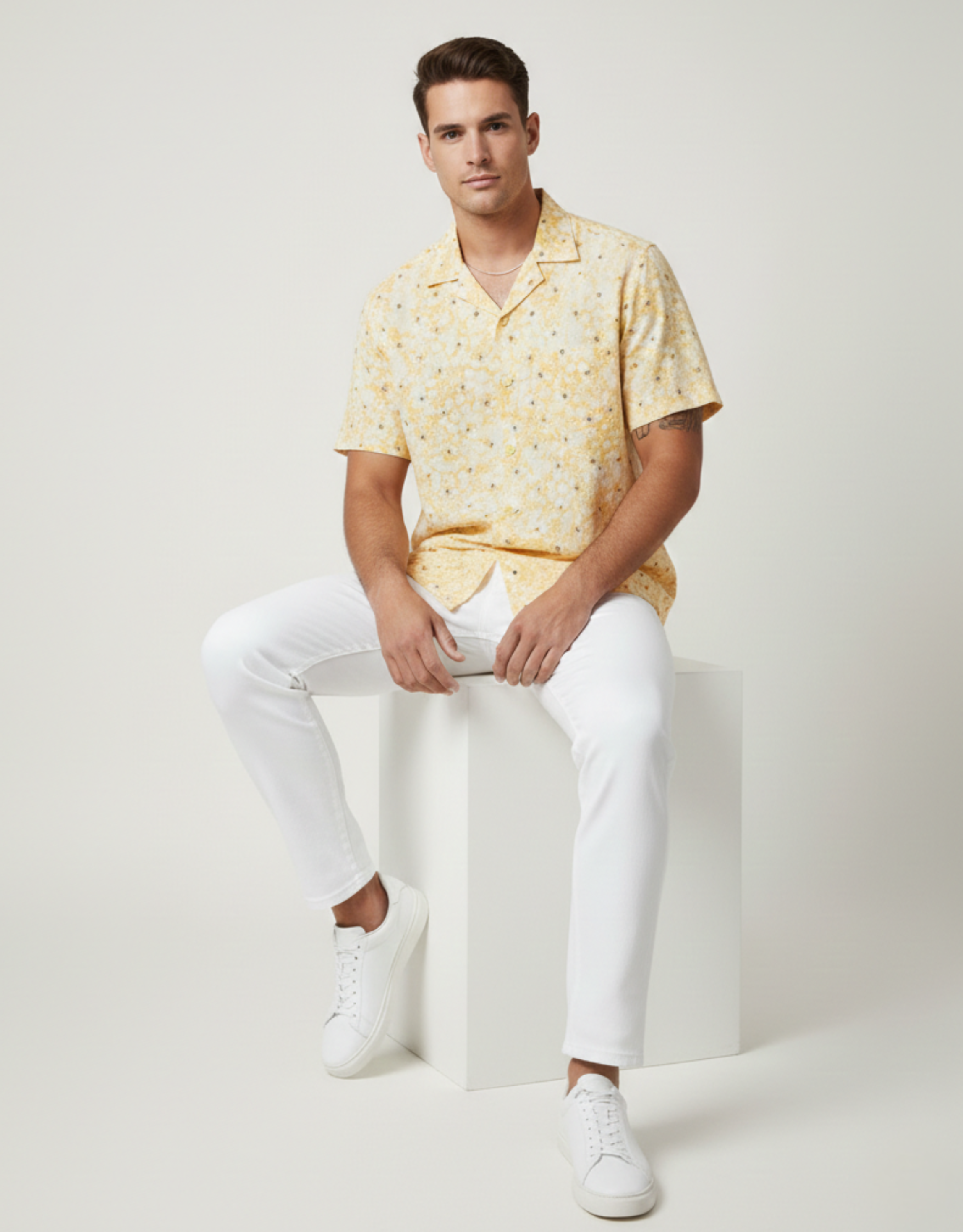 C.C SD BUTI BATIK YELLOW MENS SHIRT