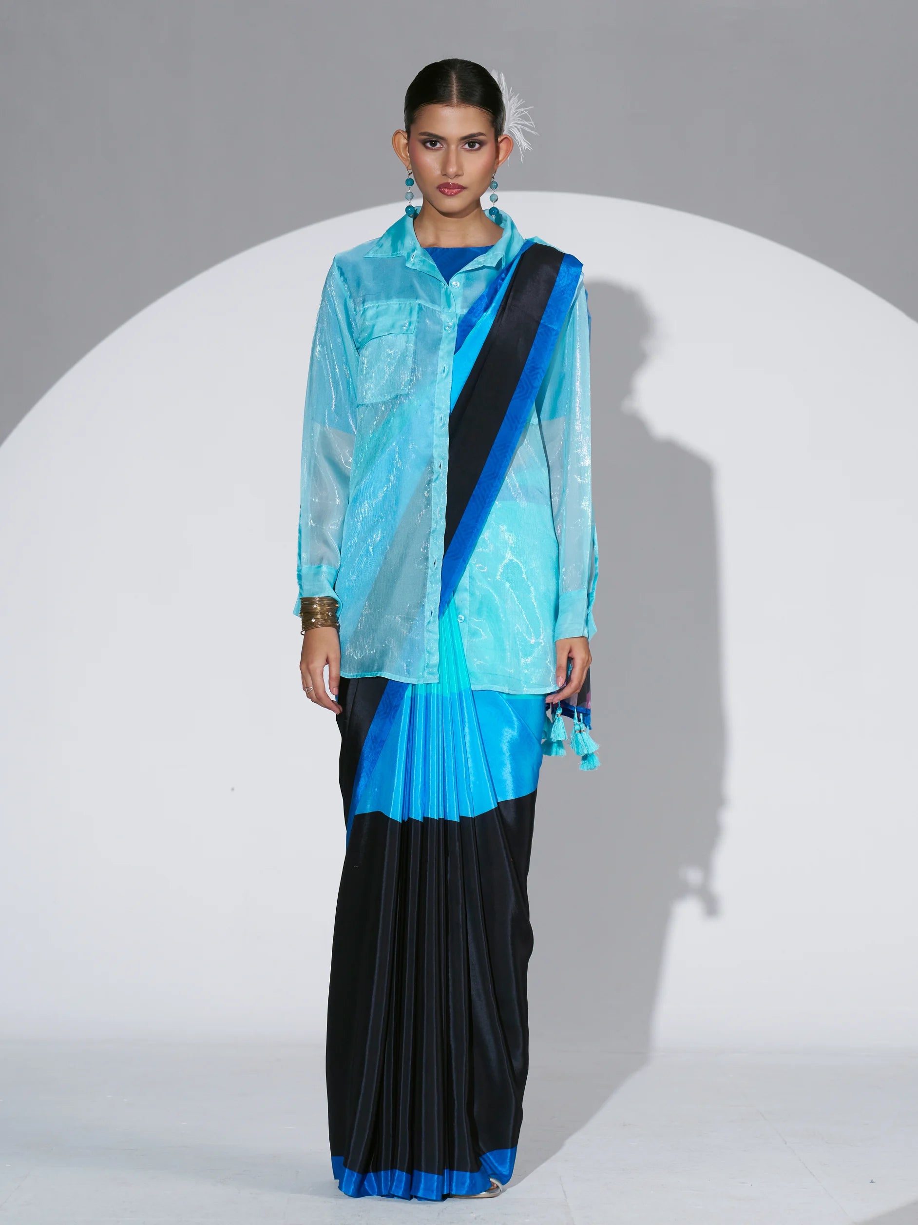 NATURAL CRAPE DIGITAL PRINTED SAREE
