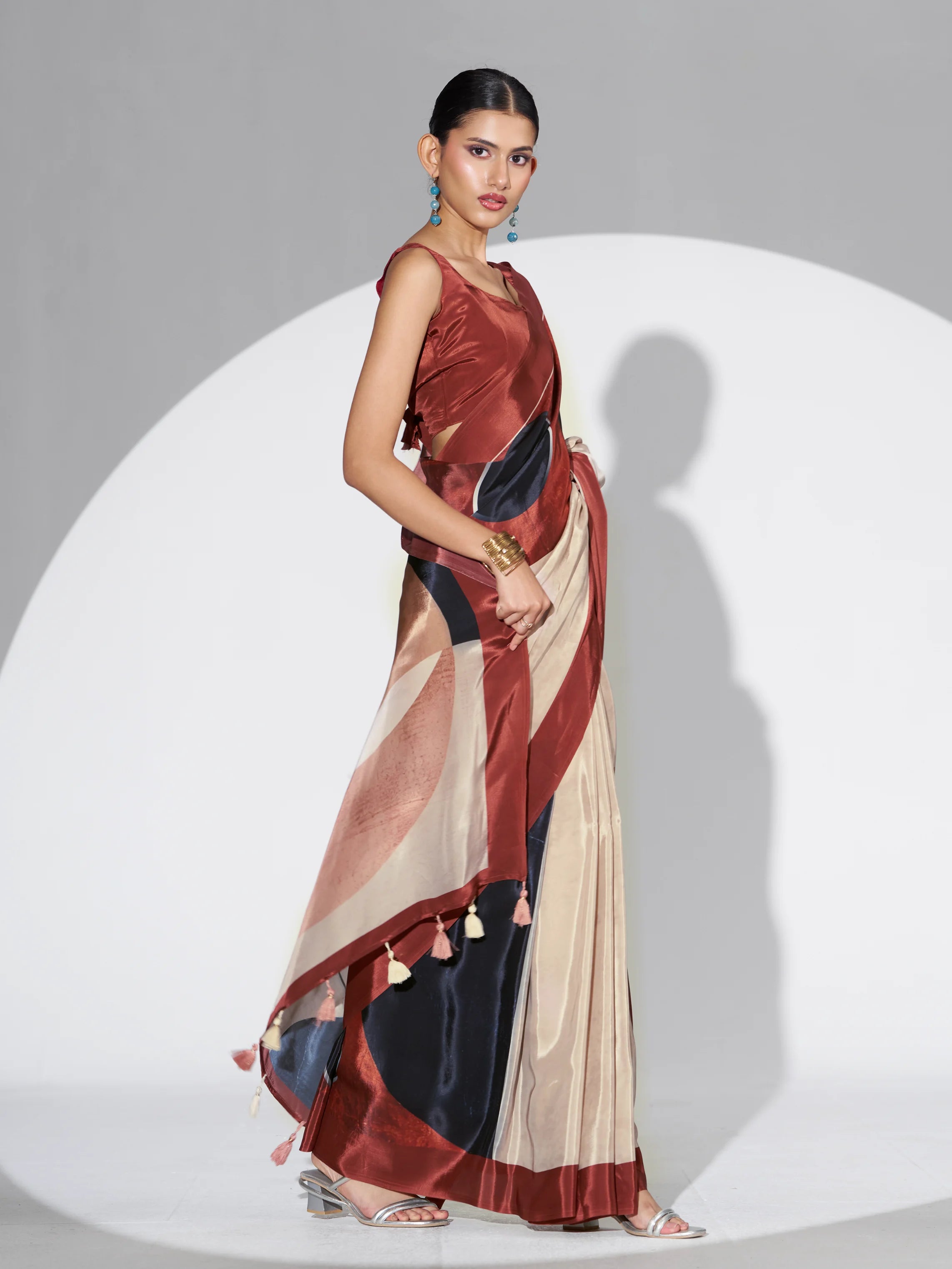 NATURAL CRAPE DIGITAL PRINTED SAREE