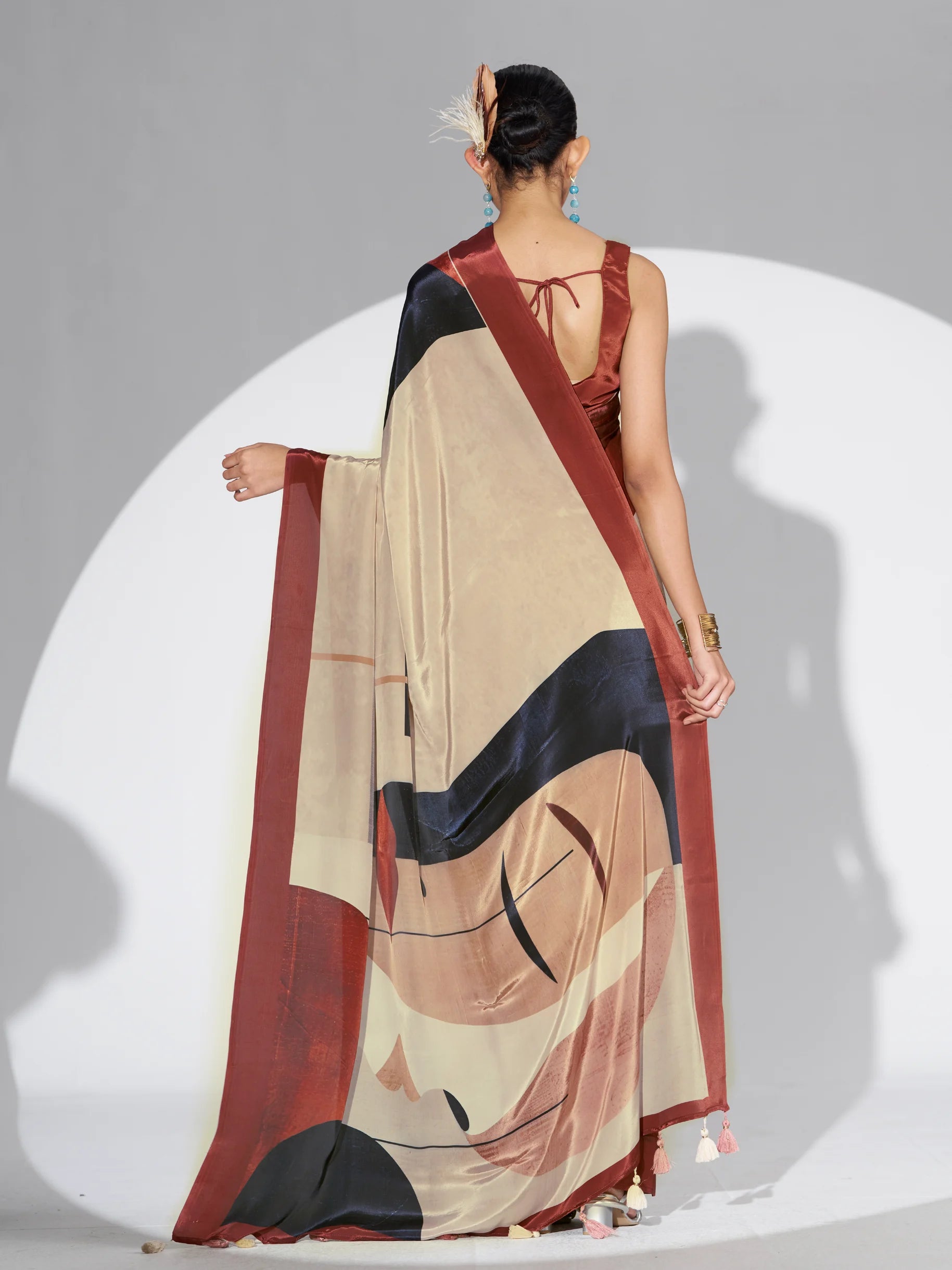 NATURAL CRAPE DIGITAL PRINTED SAREE