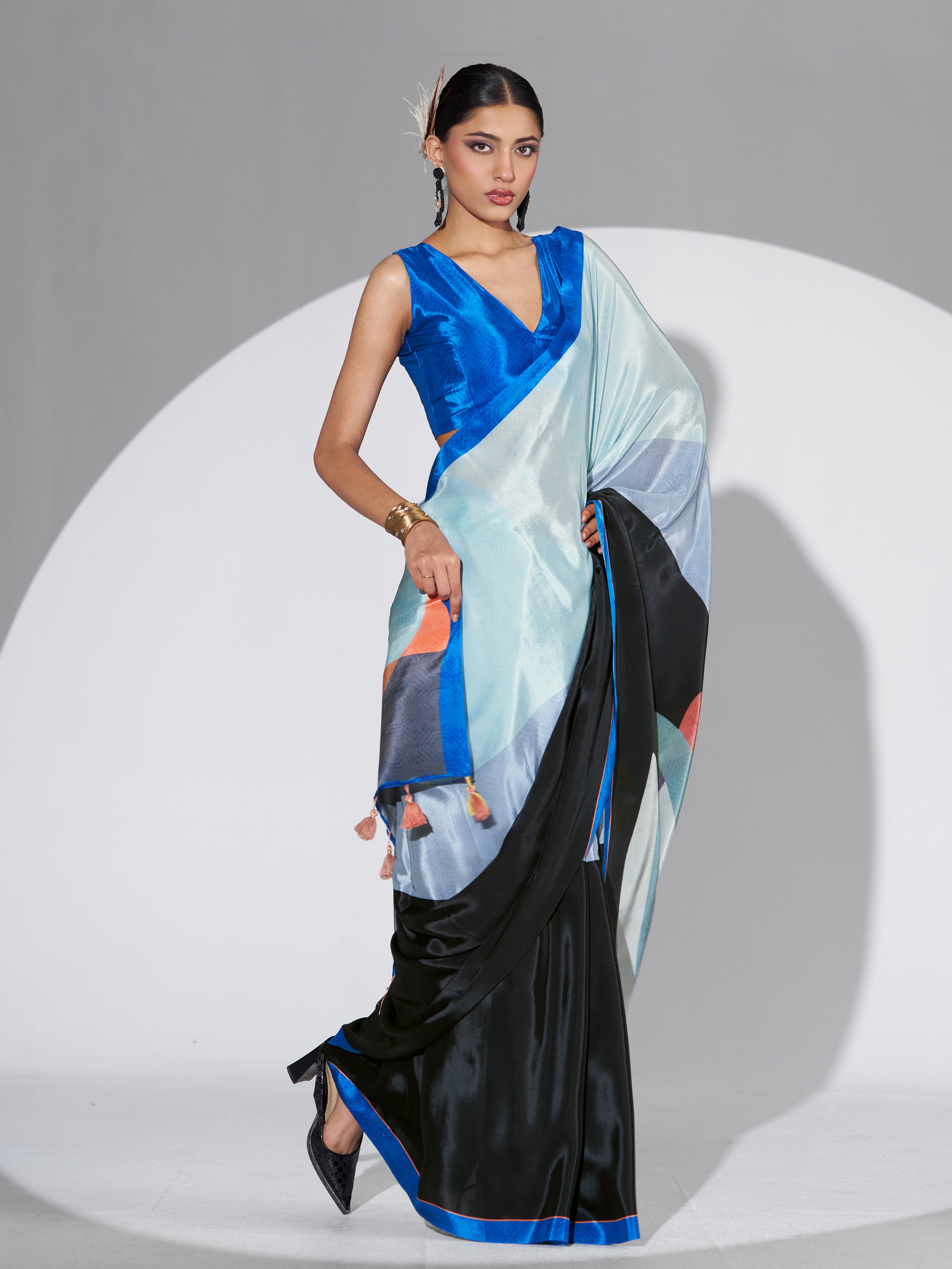 NATURAL CRAPE DIGITAL PRINTED SAREE