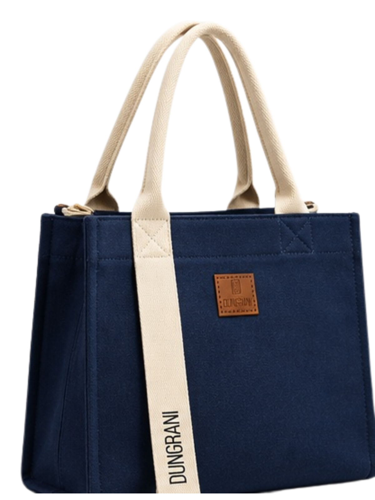 NAVY BLUE MIDIUM SQUAR TOTE BAG