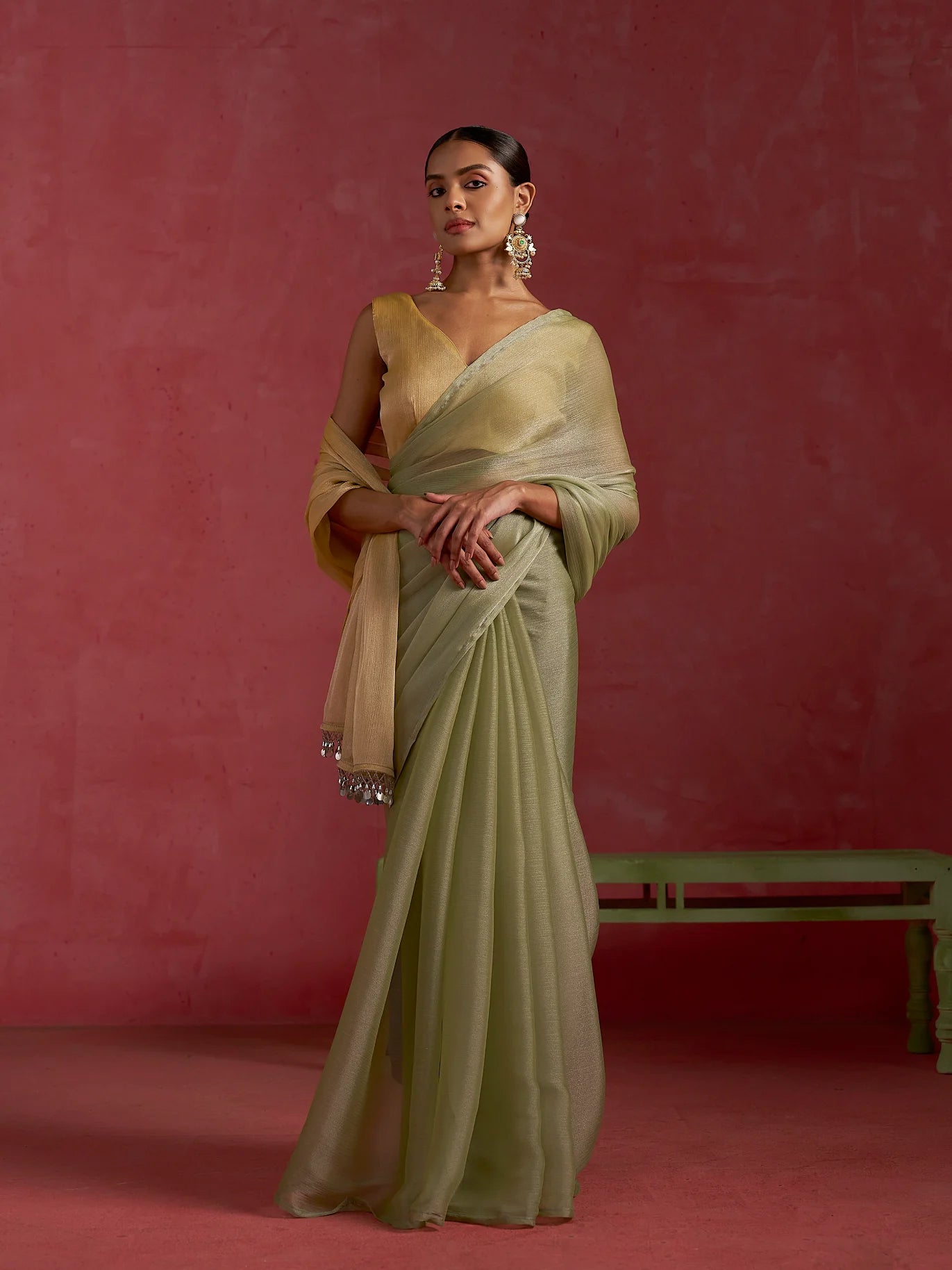 GUCCI CHIFFON HALF N HALF SAREE