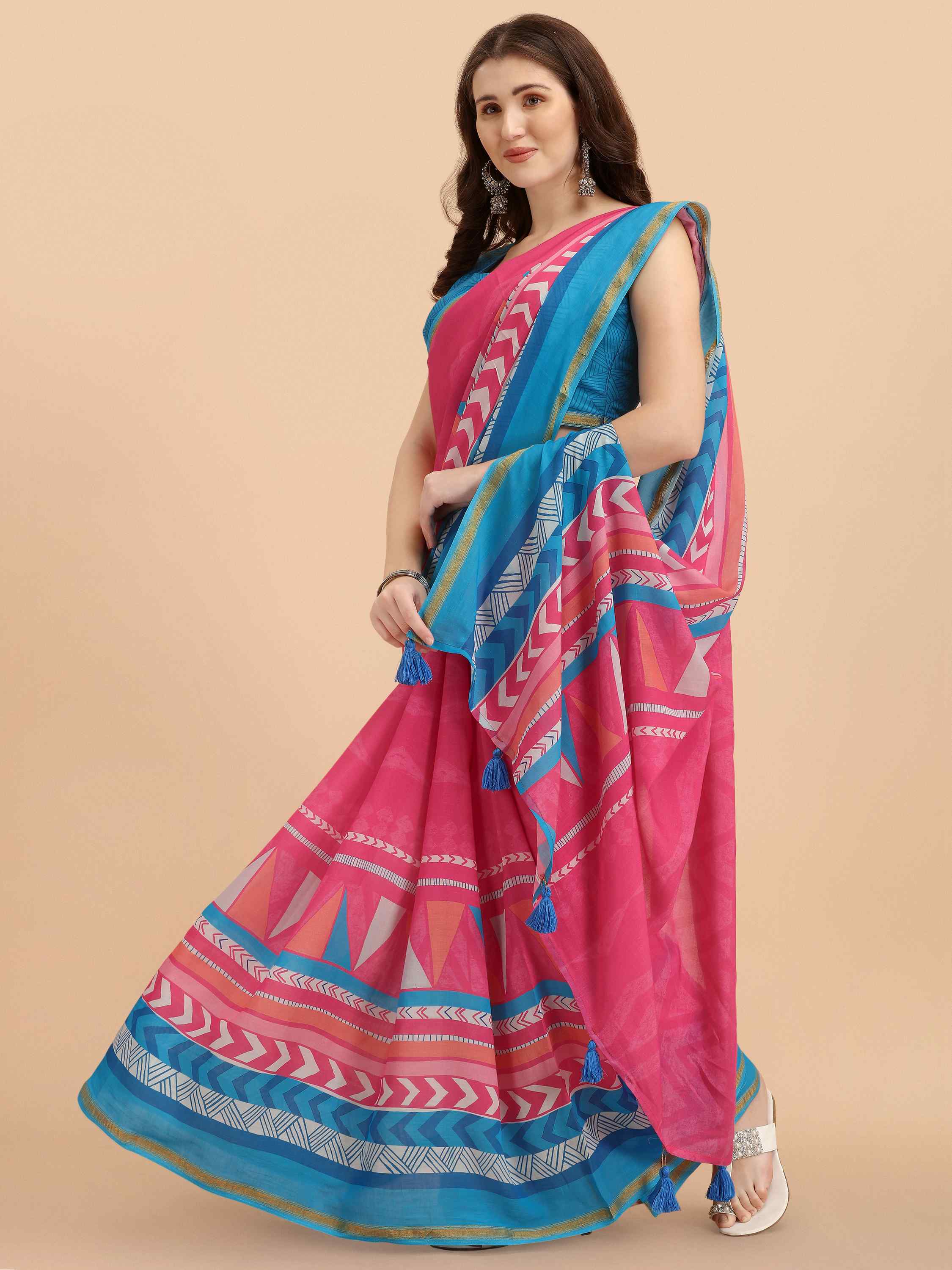 VISCOSE MUL LIVA DIGITAL PRINTED SAREE