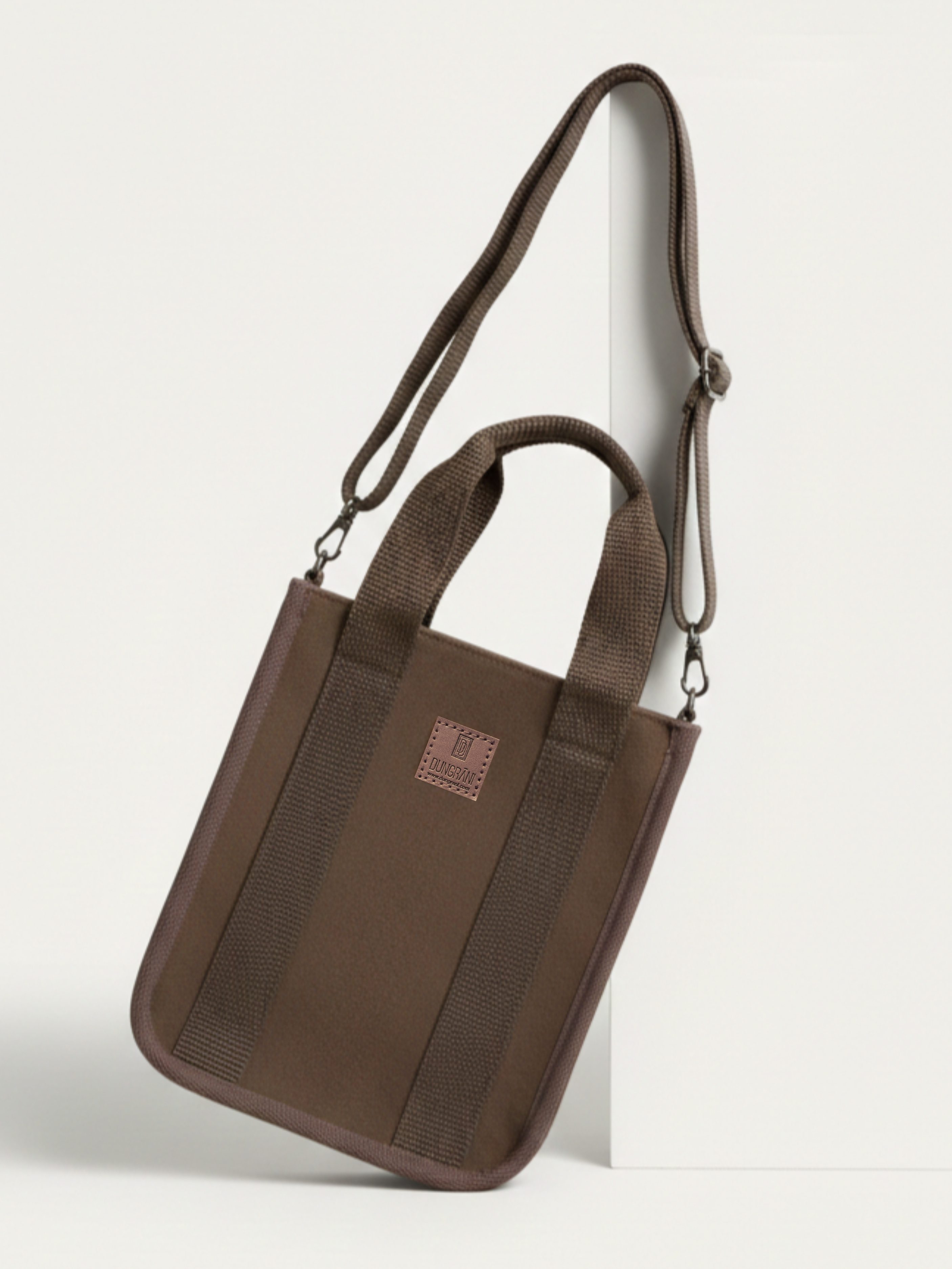 BROWN MINI CLASSIC CANVAS TOTE BAG