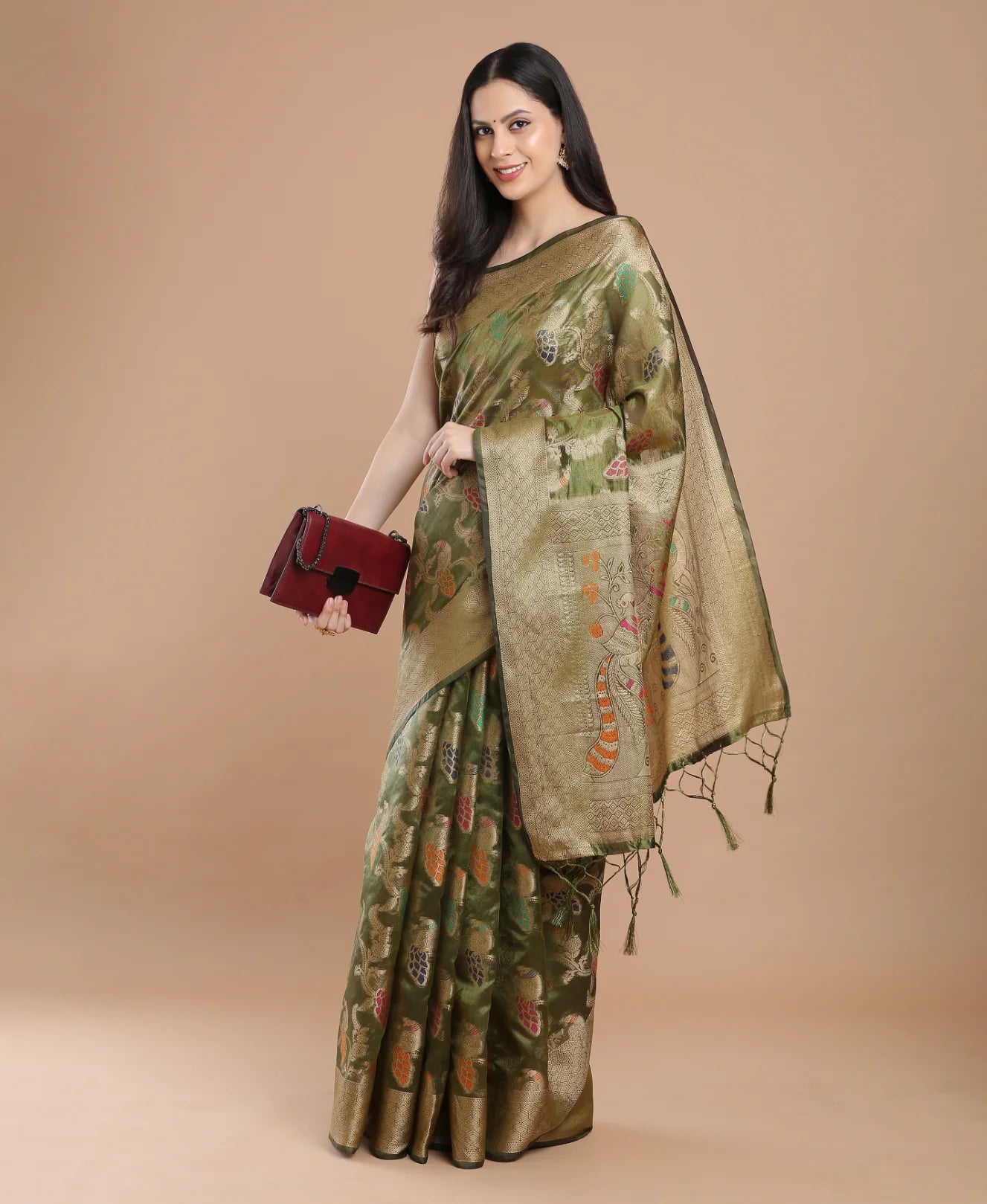 MEHANDI SILK MORNI SAREE