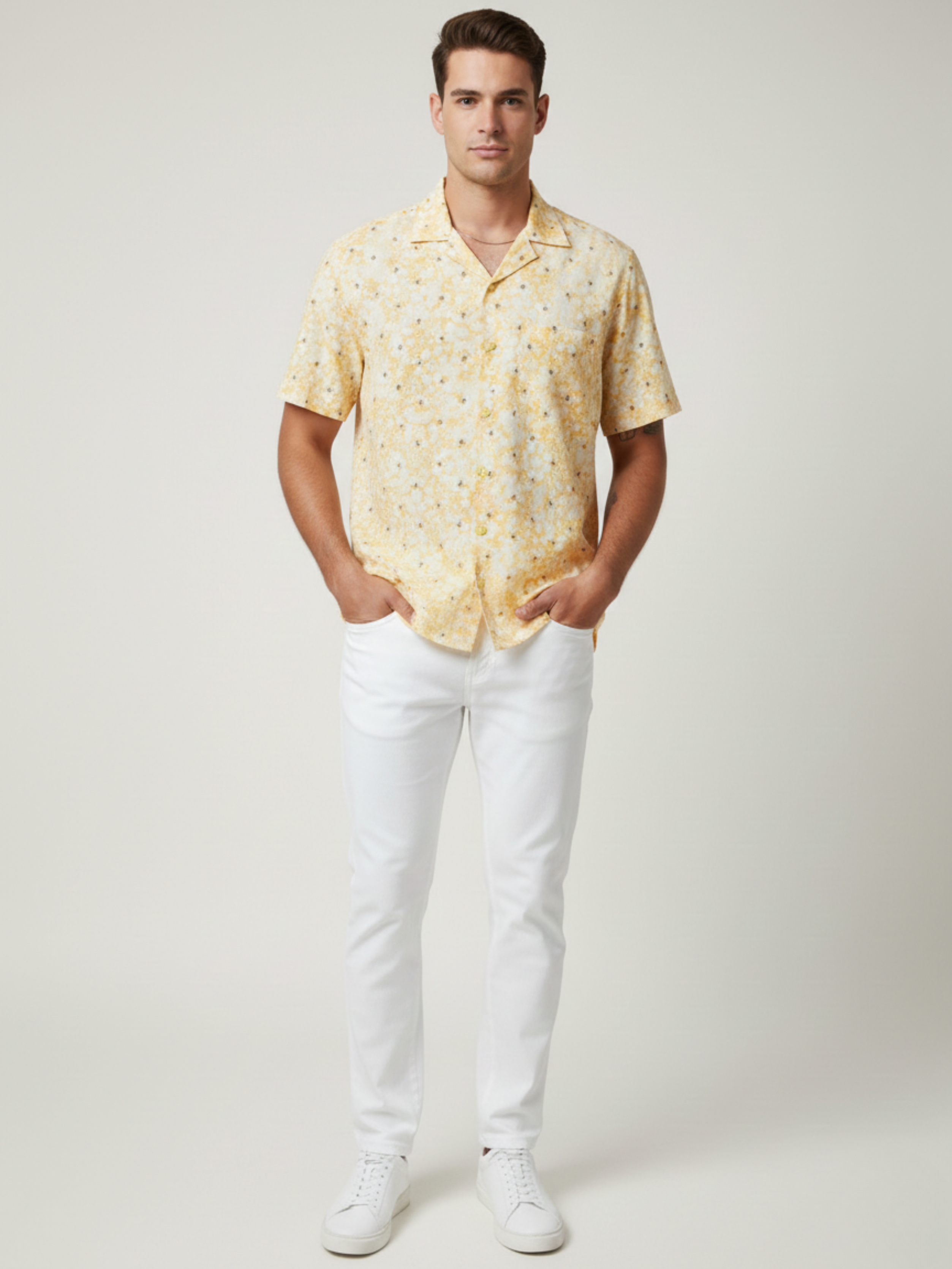 C.C SD BUTI BATIK YELLOW MENS SHIRT