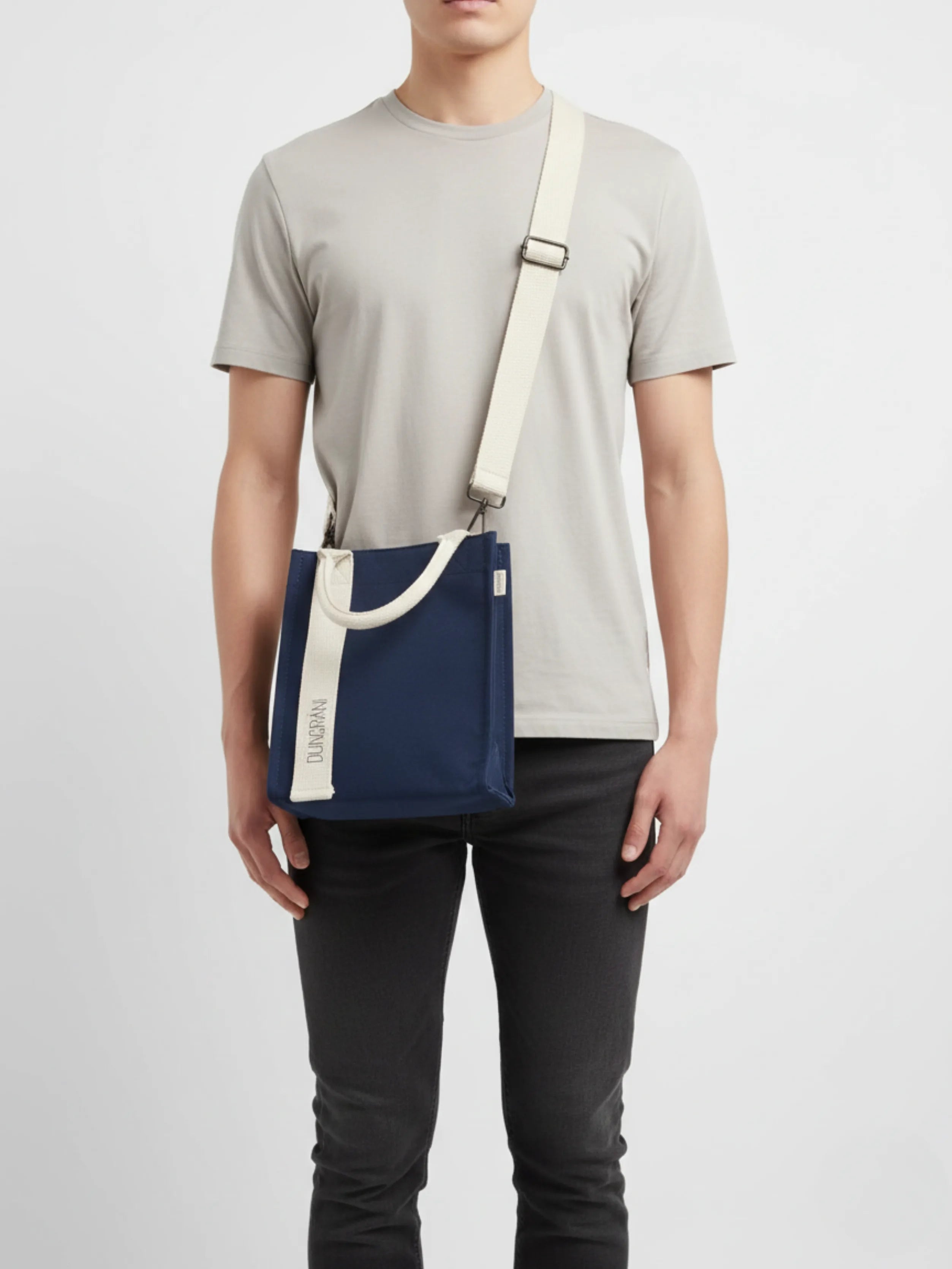 NAVY BLUE MINI SQUAR TOTE BAG