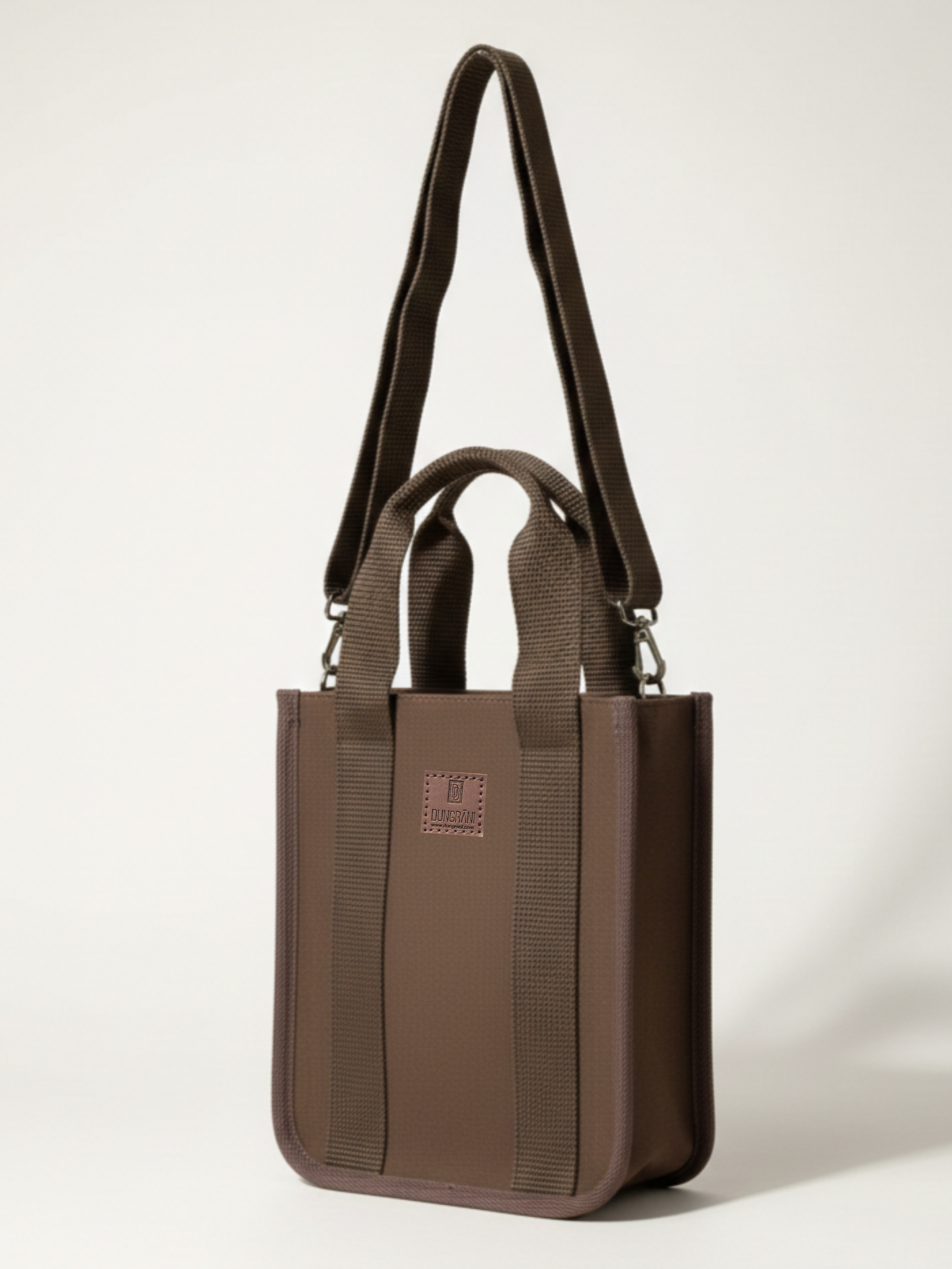 BROWN MINI CLASSIC CANVAS TOTE BAG