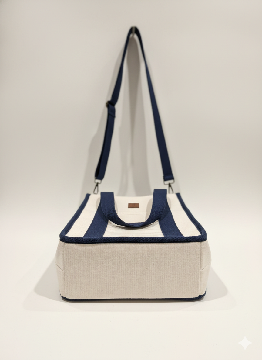 NATURAL BEIGE LARGE CLASSIC CANVAS TOTE BAG