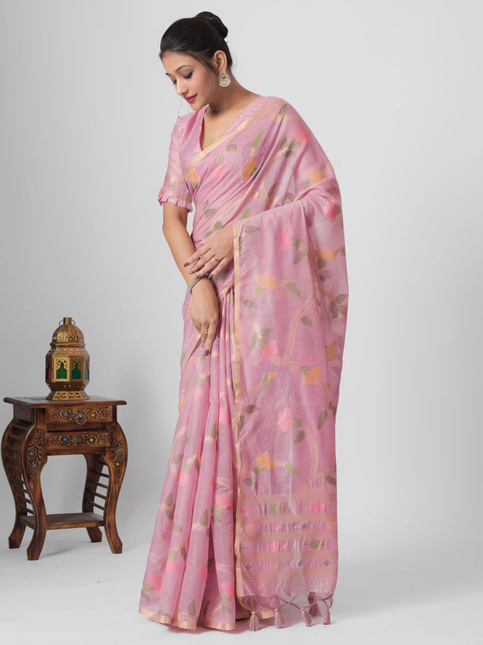 ART SILK JAAL SAREE WITH BLOUSE