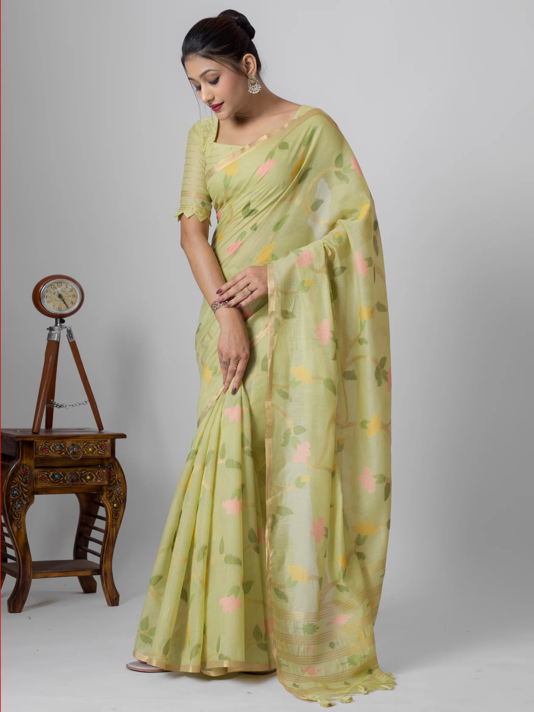 COTTON SILK JAAL SAREE