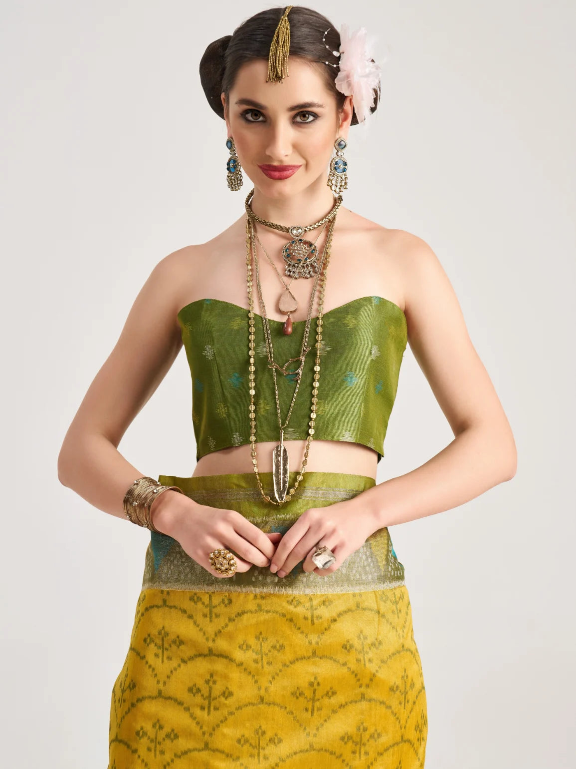 TRIANGLE SILK SAREE WITH BLOUSE