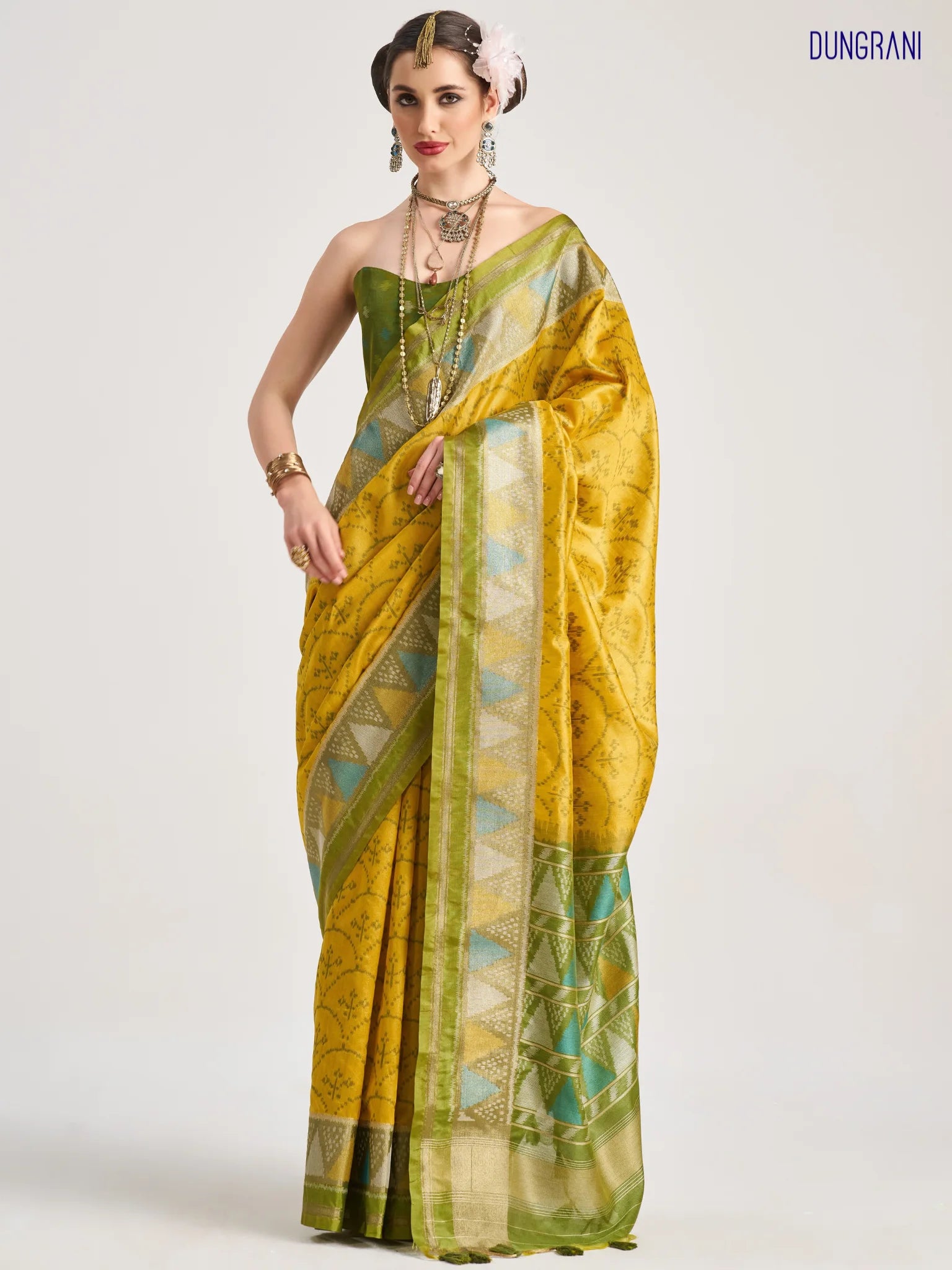 TRIANGLE SILK SAREE WITH BLOUSE