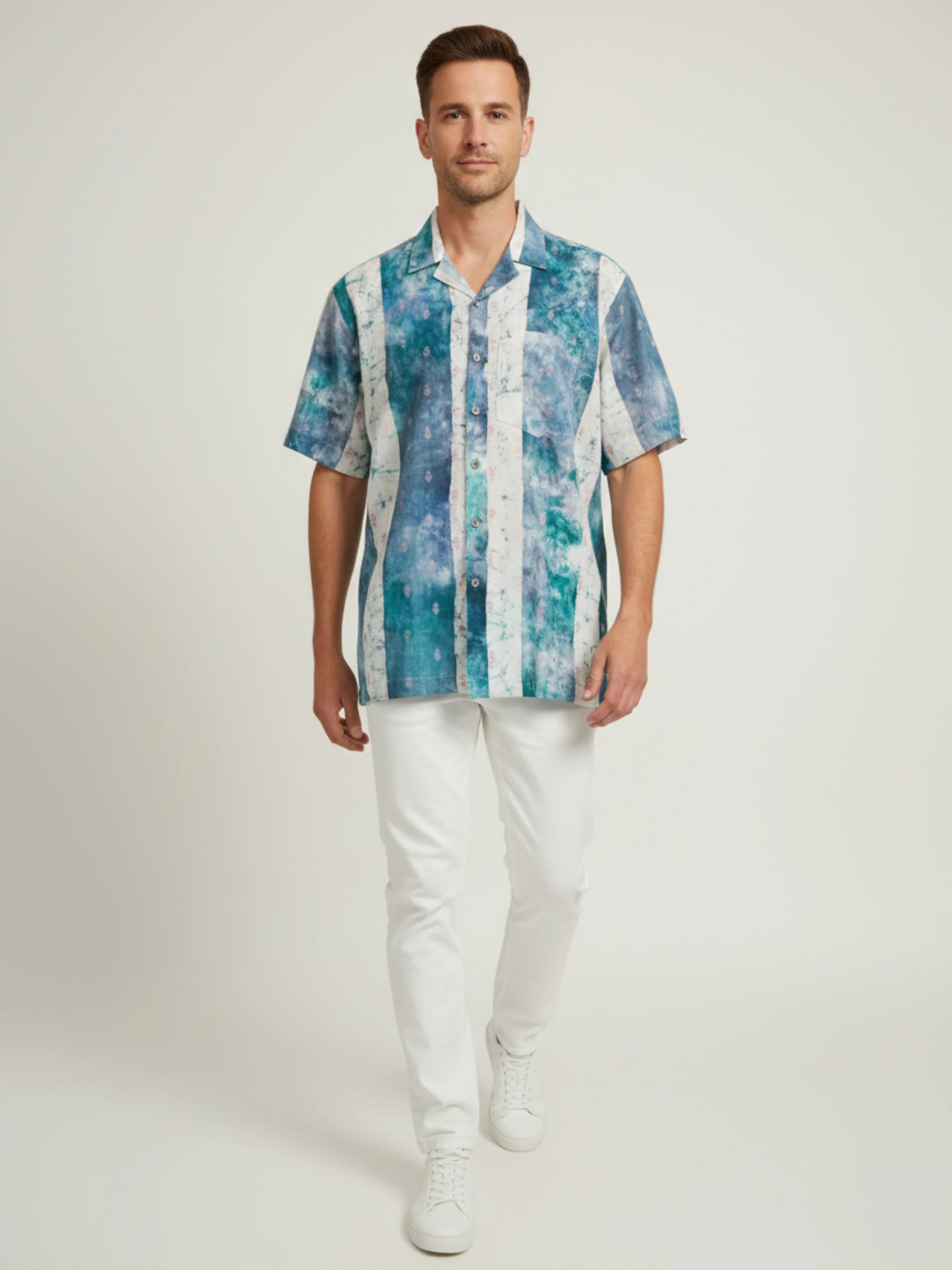 C.C LEAF BATIK MULTI COLOR MENS SHIRT