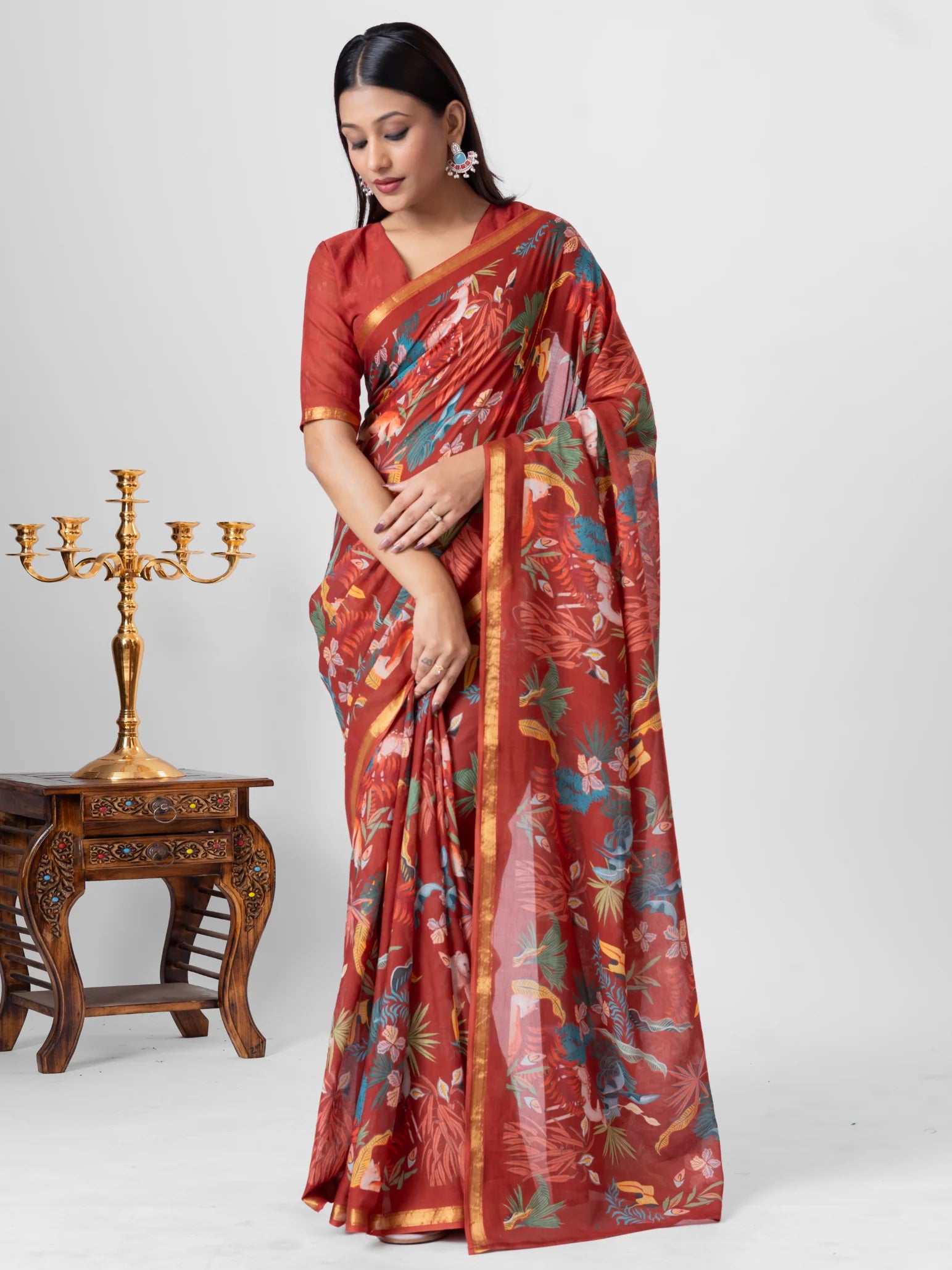 VISCOSE MUL LIVA DIGITAL PRINTED SAREE