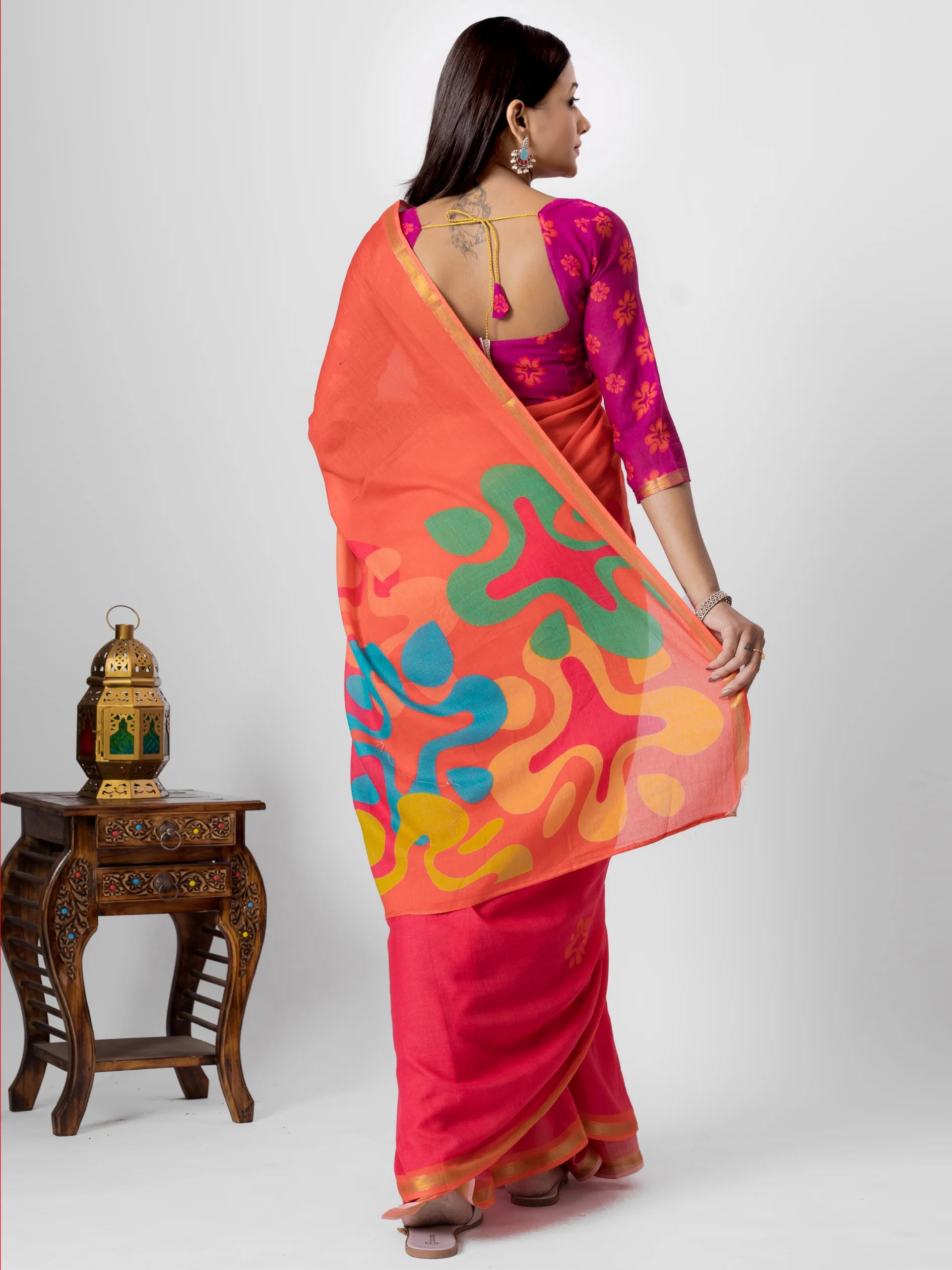 VISCOSE MUL LIVA DIGITAL PRINTED SAREE