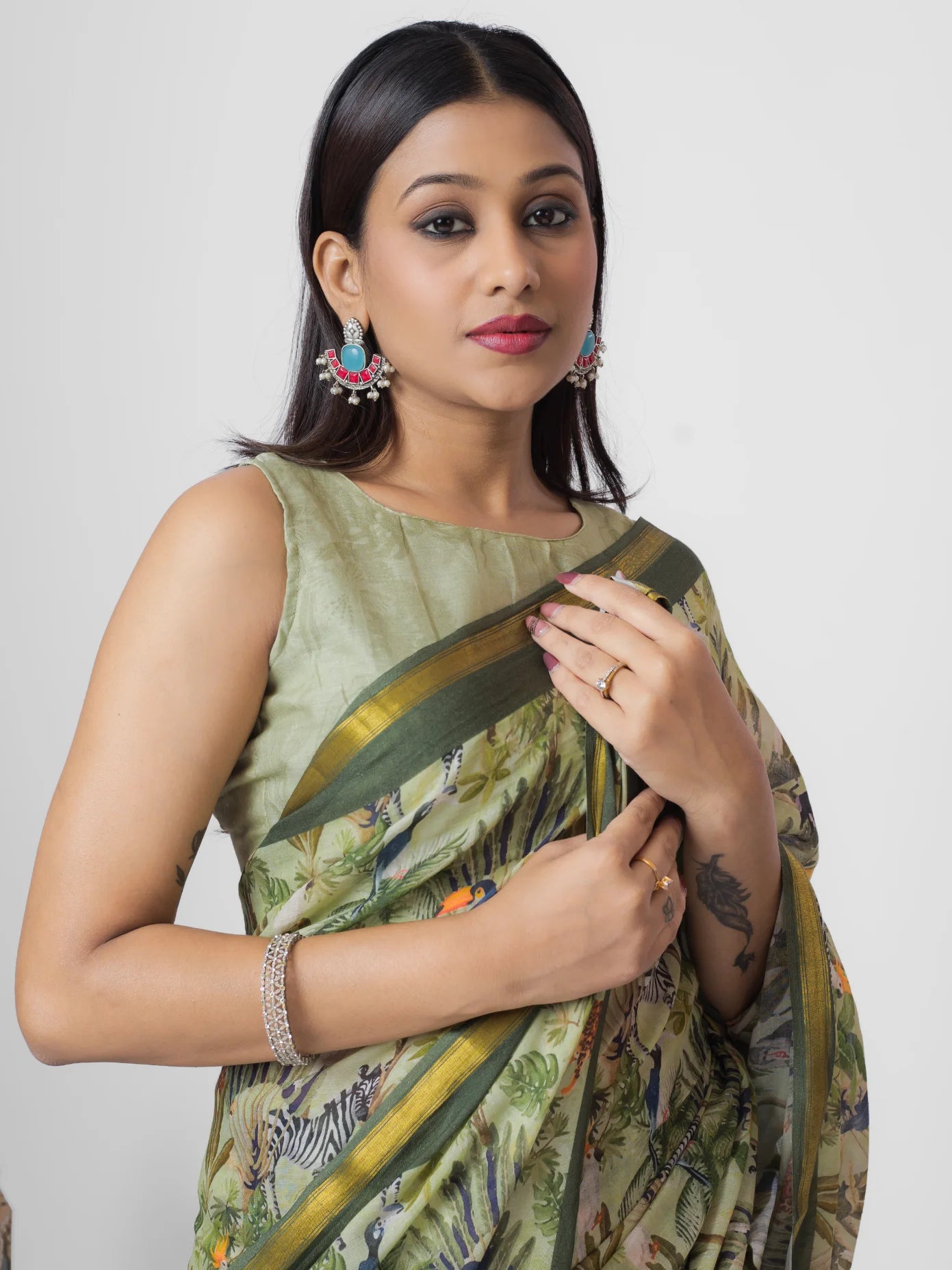 VISCOSE MUL LIVA DIGITAL PRINTED SAREE