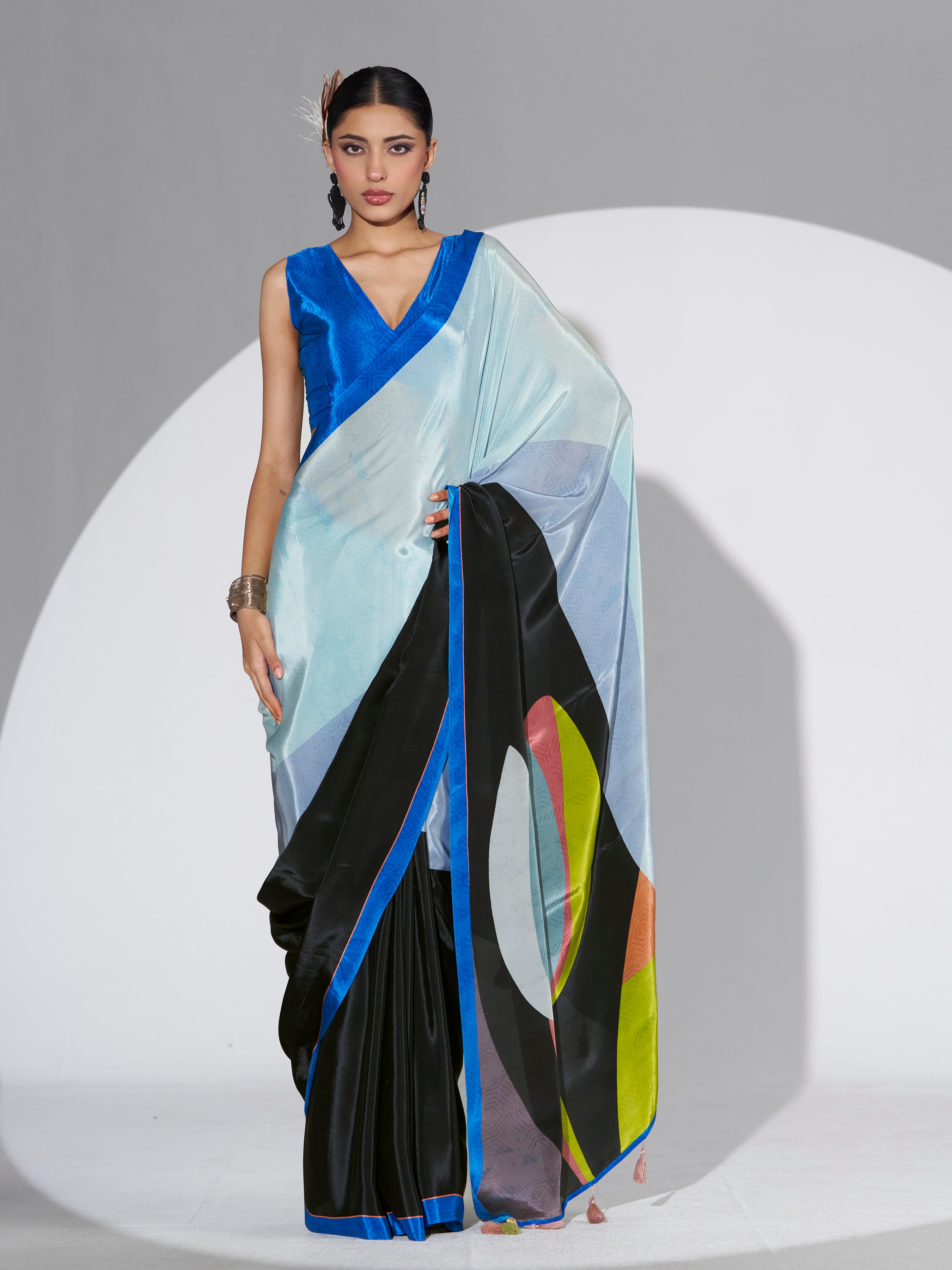 NATURAL CRAPE DIGITAL PRINTED SAREE