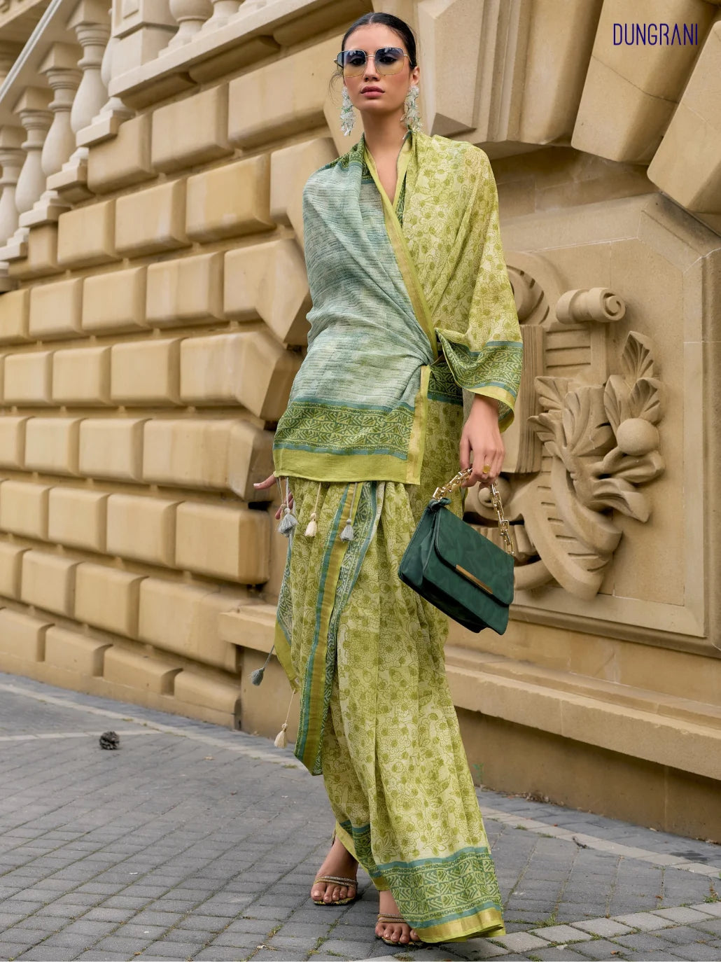 VISCOSE MUL LIVA BLOCK PRINTED SAREE