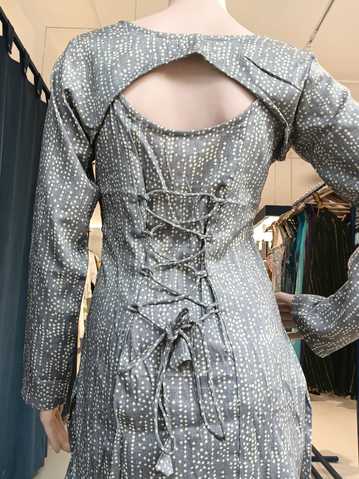 DUNGRANI HANDCRAFTED GRAY CC COIN 2 IN 1 BATIK DRESS