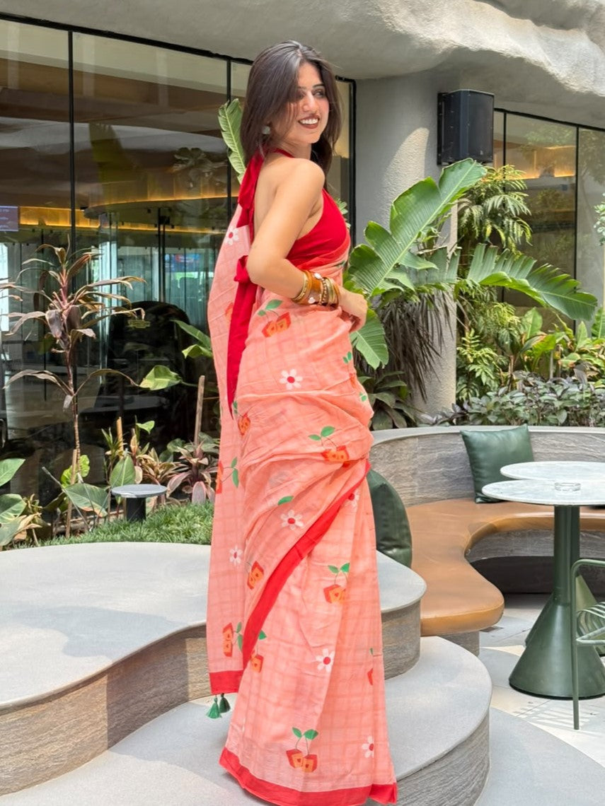 KARUNA CHOUDHARY IN DICE PRINT SAREE