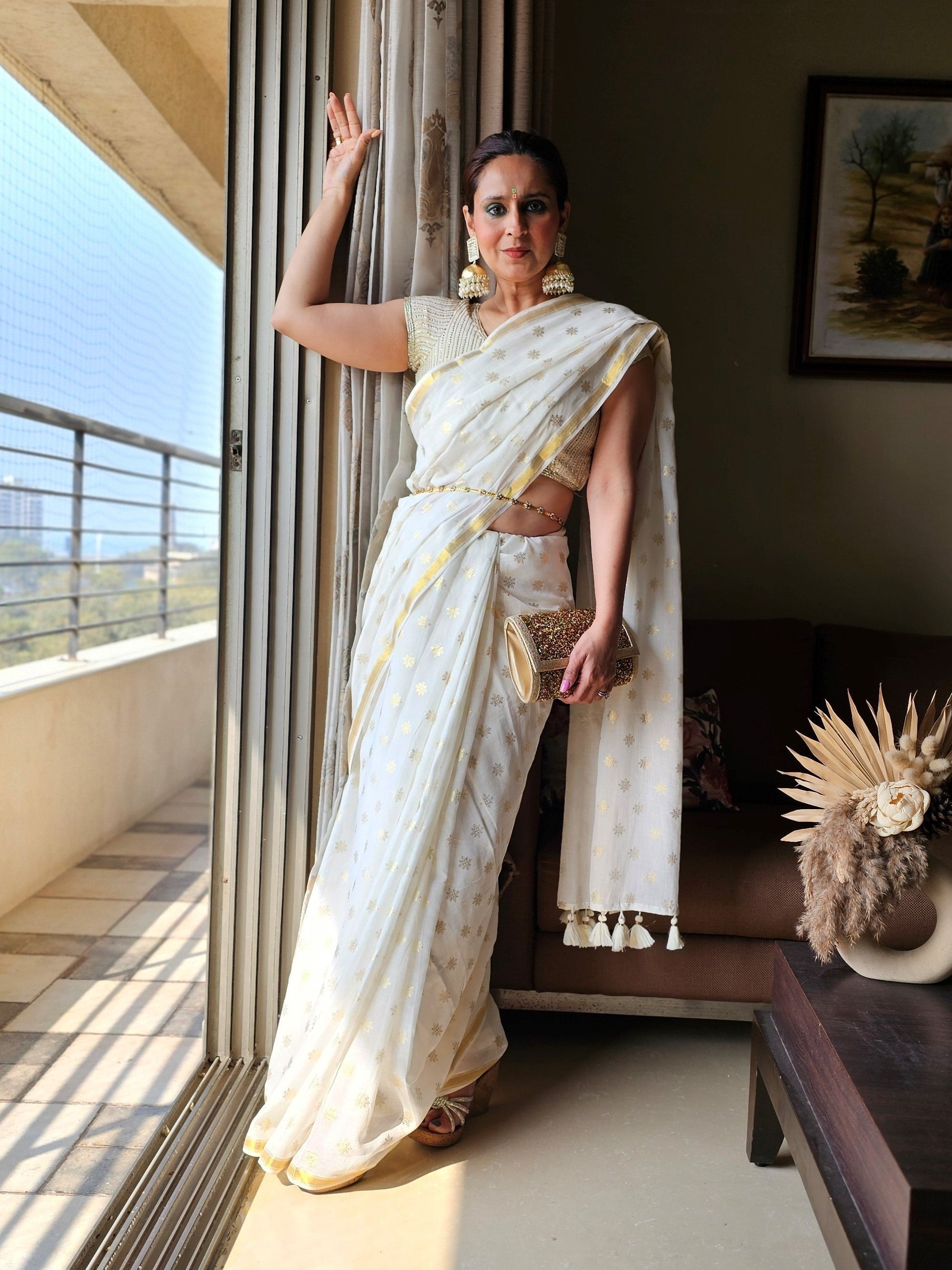 ALISHA ARSIWALLA IN VISCOSE MUL LIVA POLKA DOTS SAREE