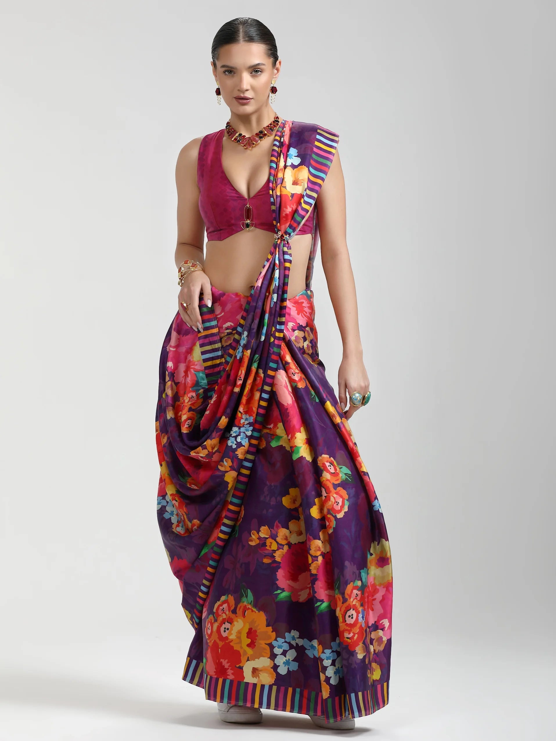 BEMBERG MODAL SATIN SAREE