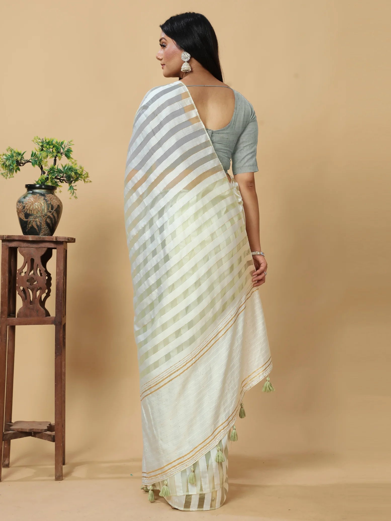 PISTA SHADE VISCOSE MUL FIGARO SAREE