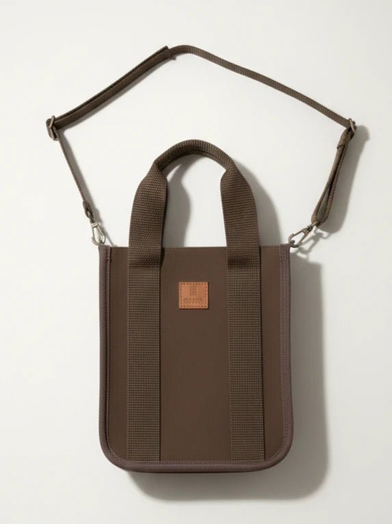 BROWN MINI CLASSIC CANVAS TOTE BAG