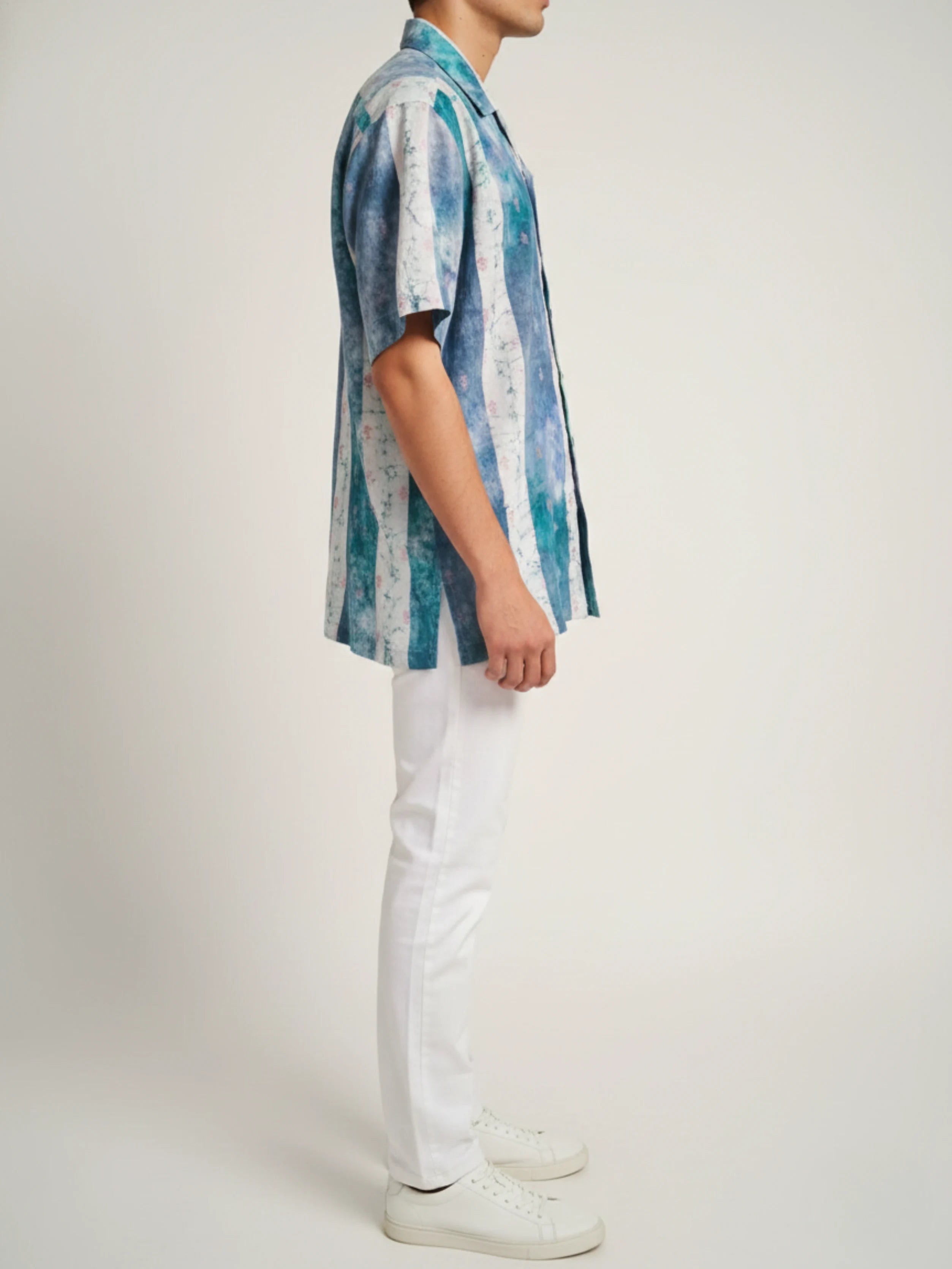 C.C LEAF BATIK PRINTED MULTI-COLOR MEN'S SHIRT