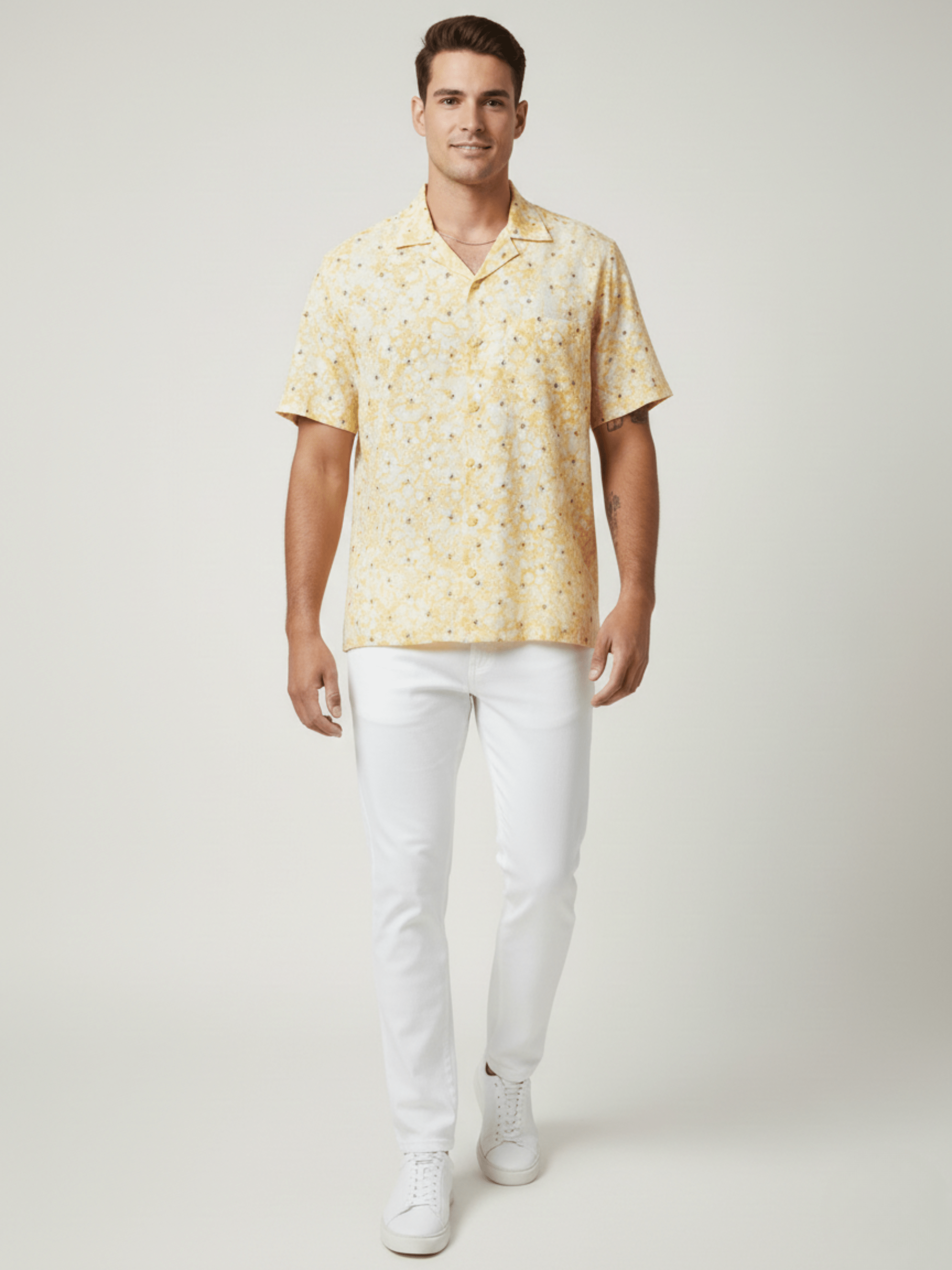 C.C SD BUTI BATIK YELLOW MENS SHIRT