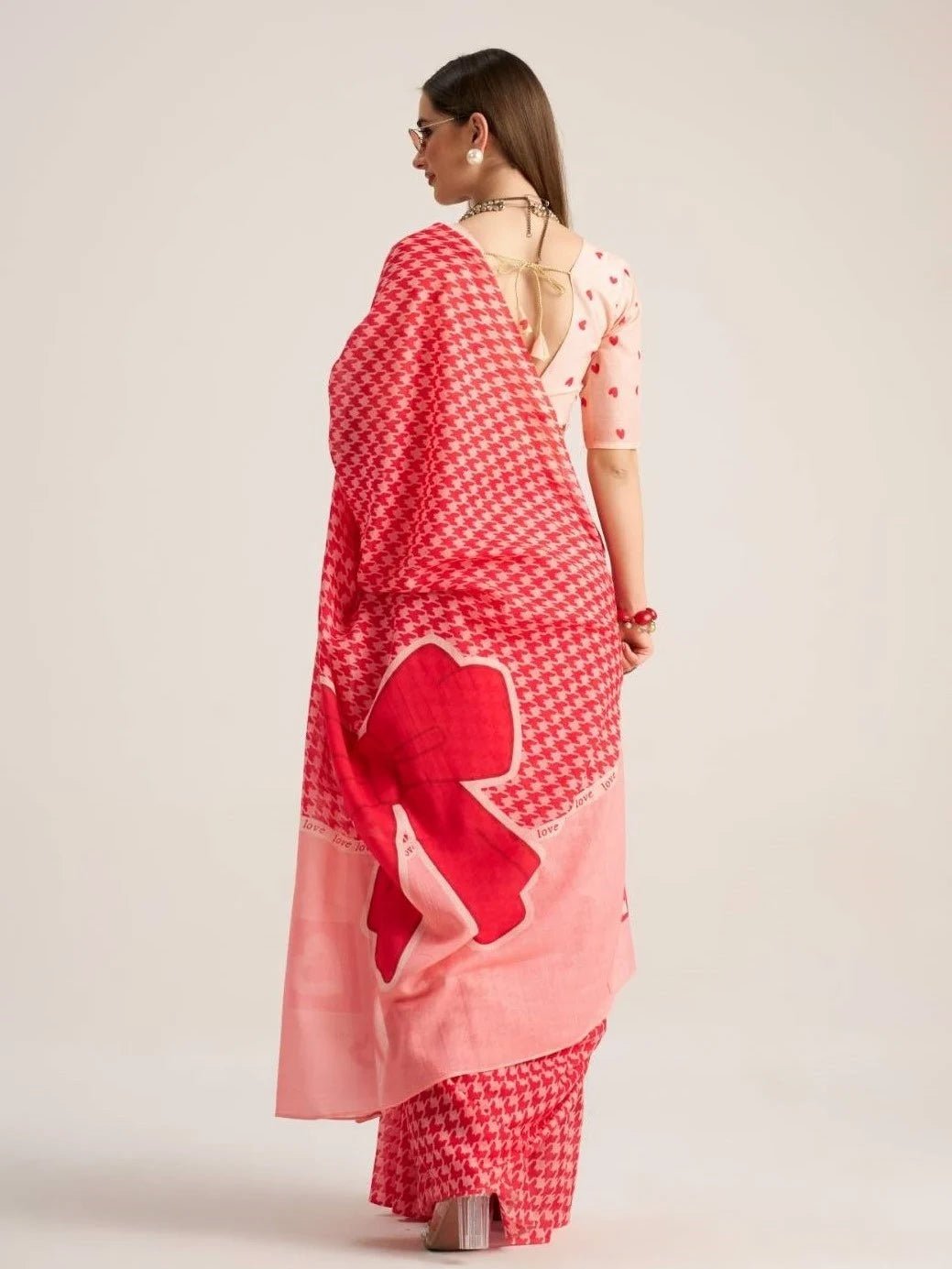 CLASSIC RED VISCOSE MUL LIVA DIGITAL PRINTED SAREE