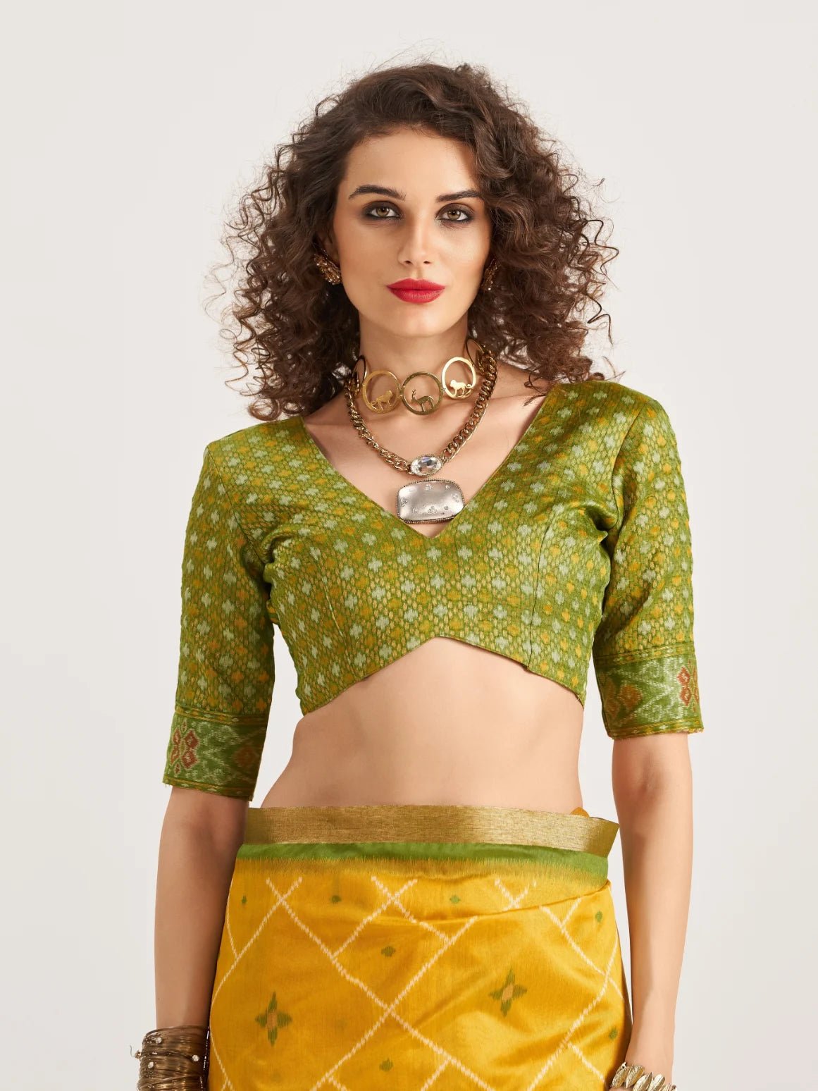 DEEP YELLOW HANDWOVEN BUTTERFLY ART SILK SAREE