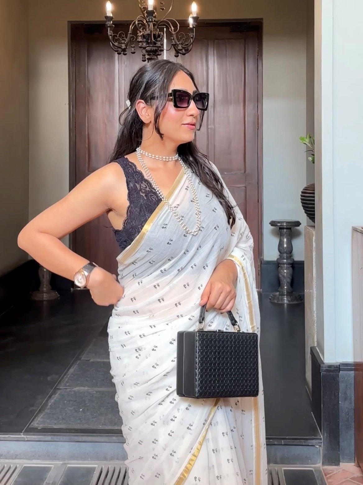 MADHURI GULECHA IN VISCOSE MUL LIVA POPPY SAREE