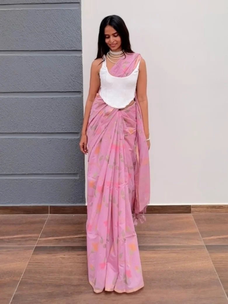 MANASA REDDY IN COTTON SILK JAAL SAREE