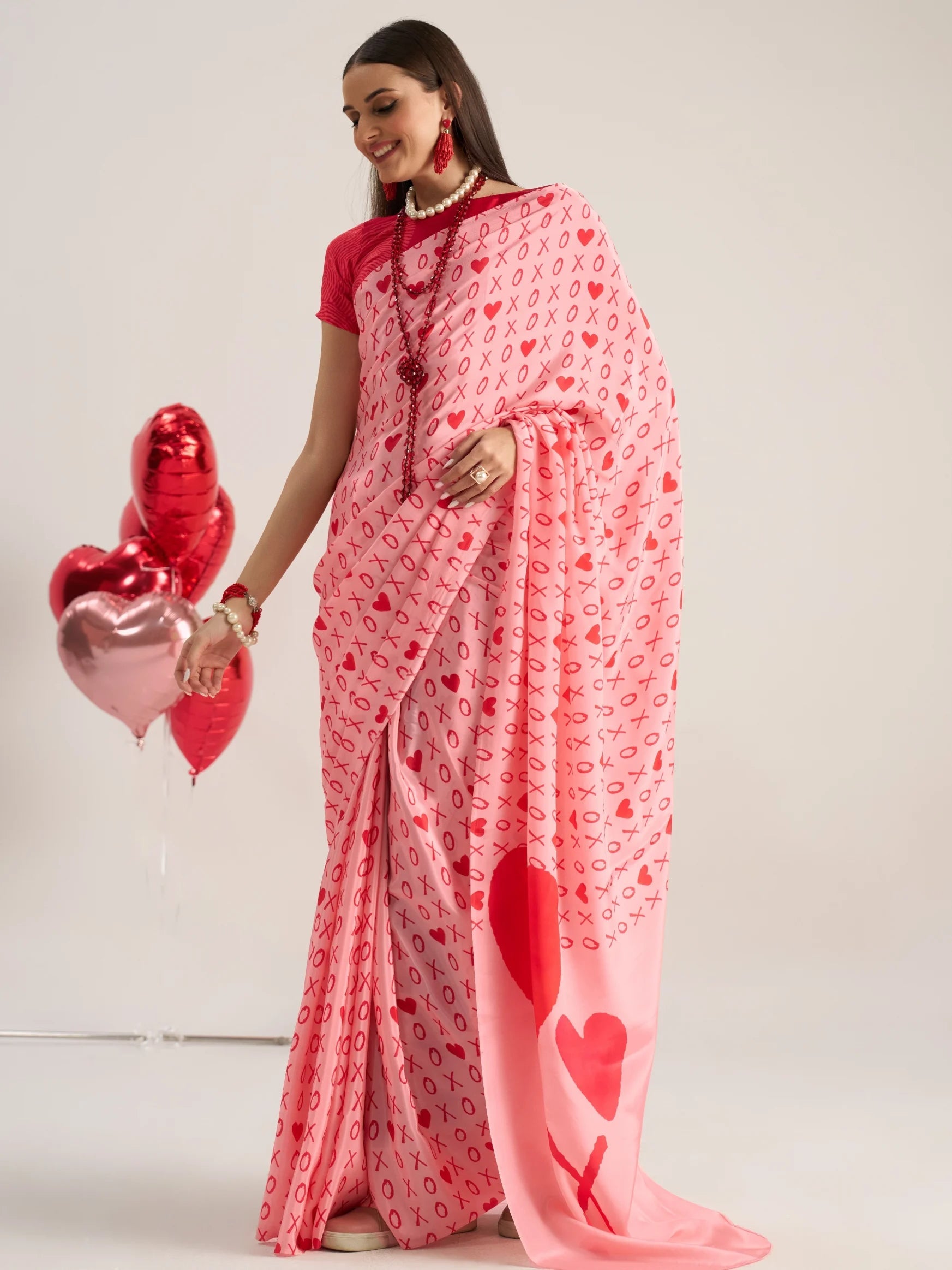 PASTEL PEACH NATURAL CRAPE DIGITAL PRINTED SAREE